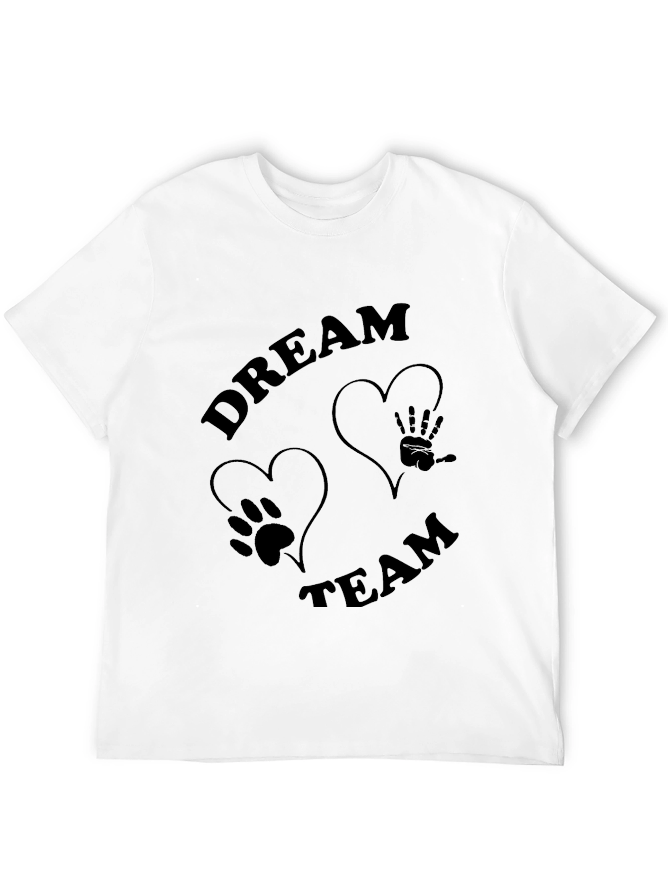 Dream Team T-Shirt: Paw Print & Hand Graphic
