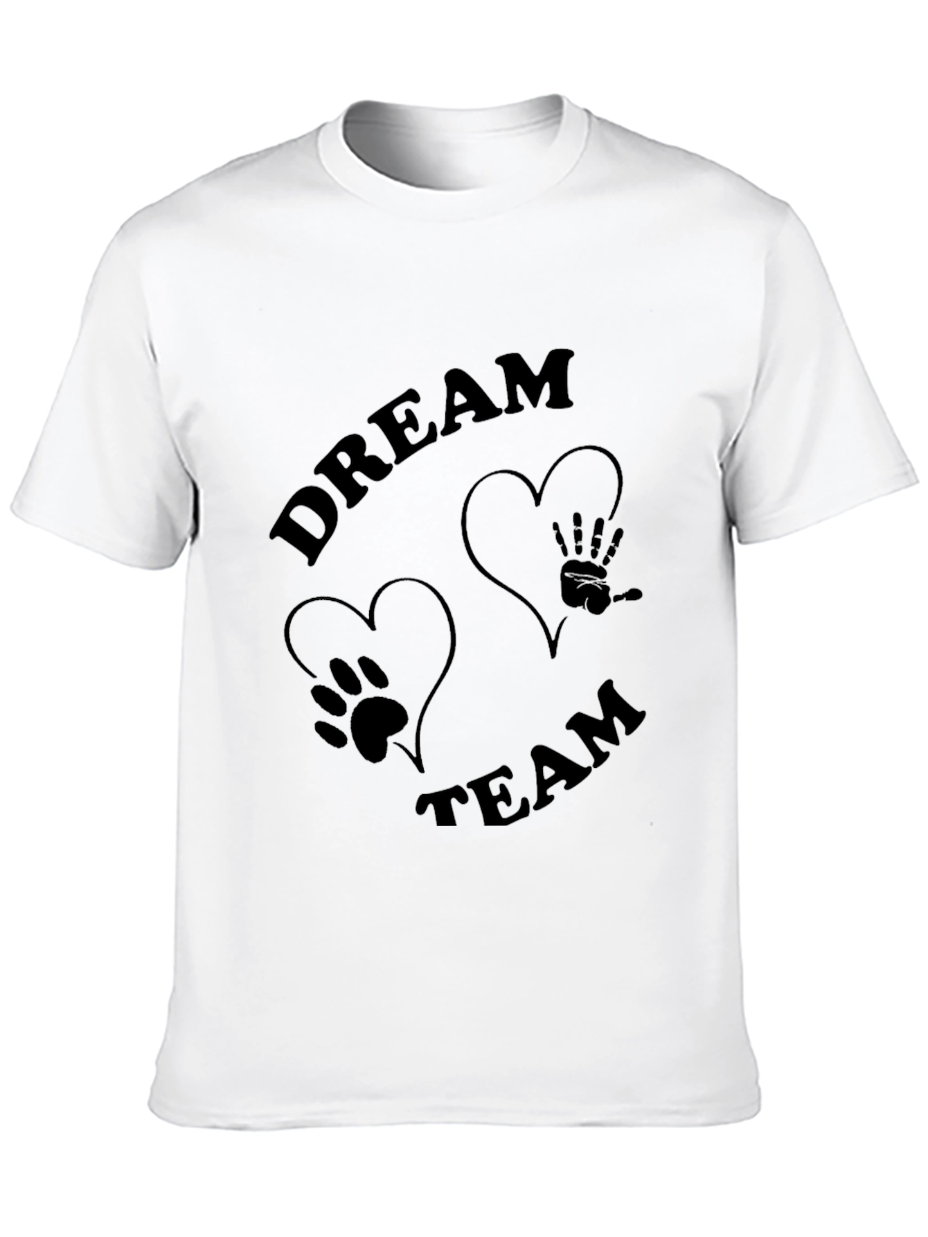 Dream Team T-Shirt: Paw Print & Hand Graphic