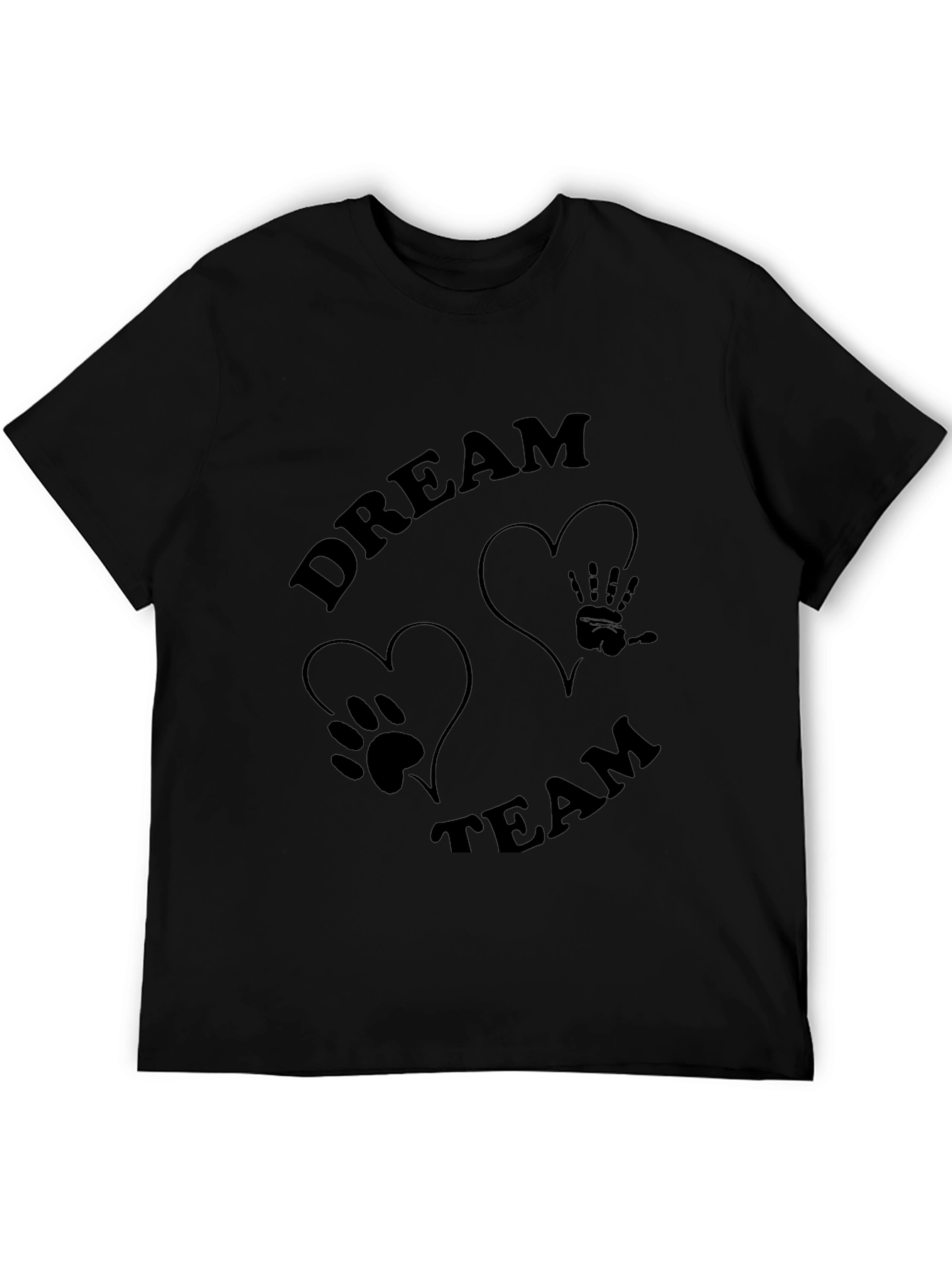Dream Team T-Shirt: Paw Print & Hand Graphic