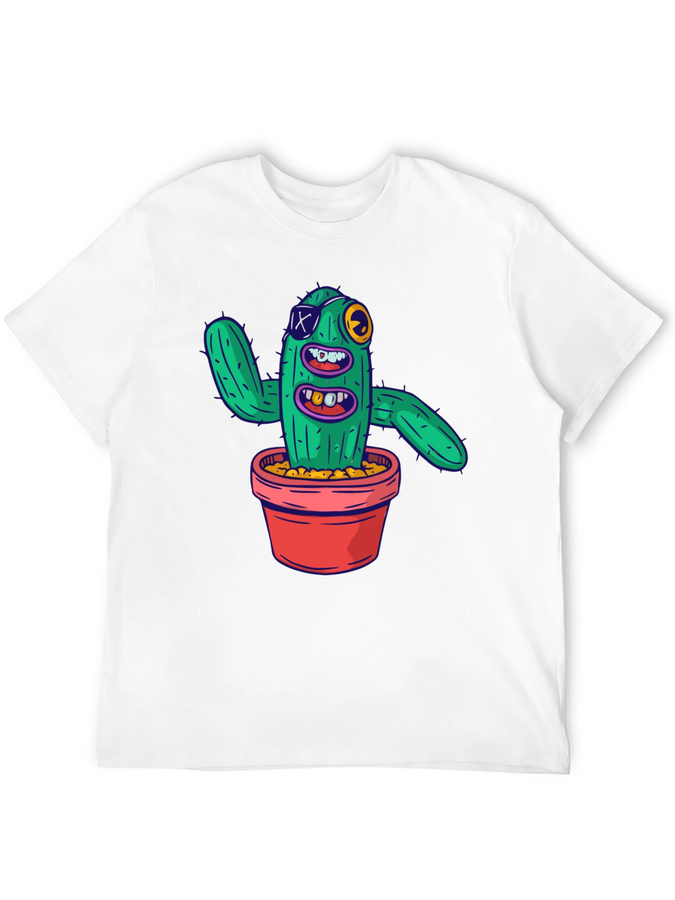 Funny Cactus Graphic T-Shirt - Mens Black Tee