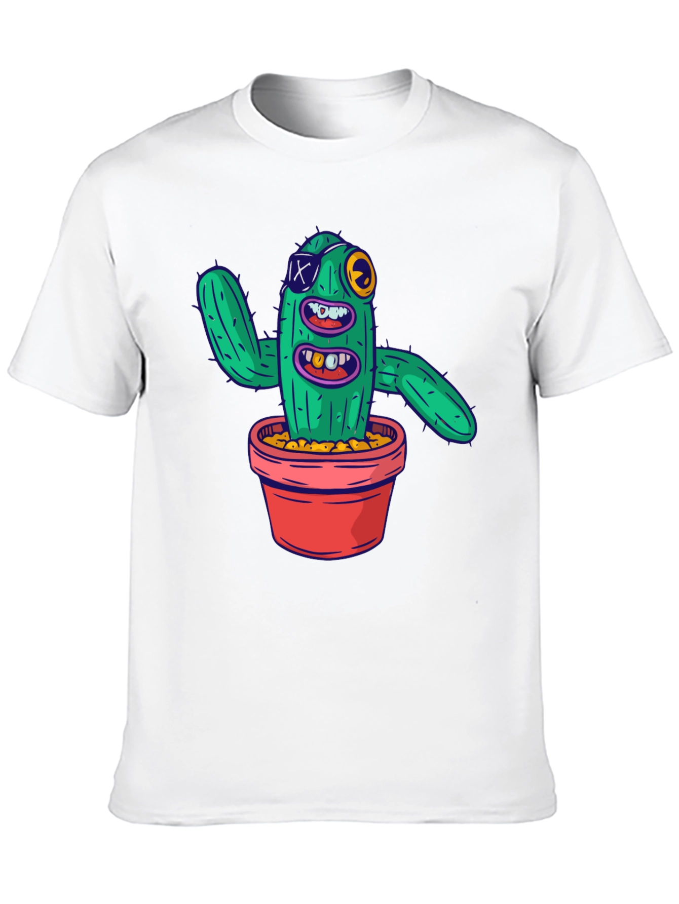 Funny Cactus Graphic T-Shirt - Mens Black Tee