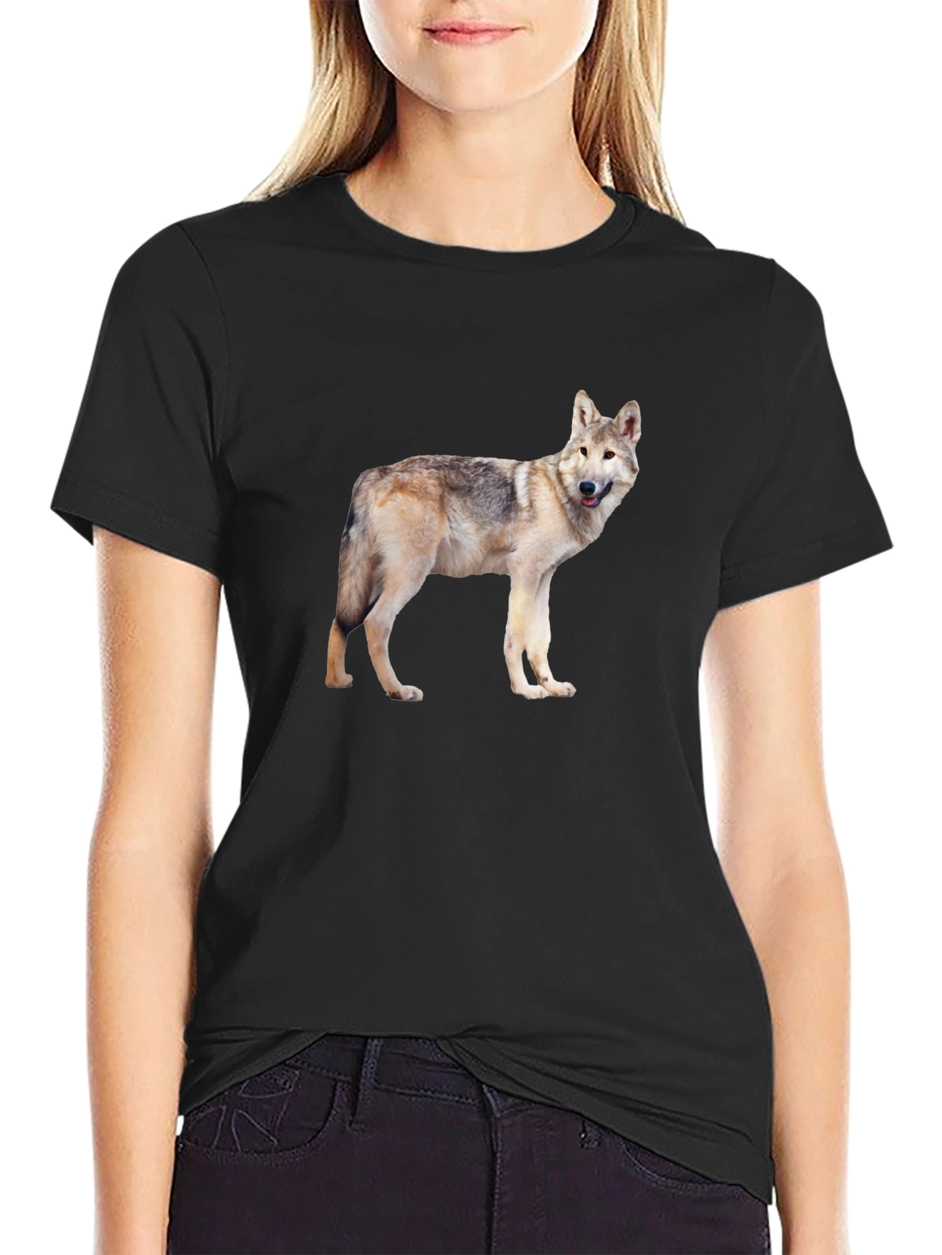 Wolf Graphic Tee - Black Casual T-Shirt