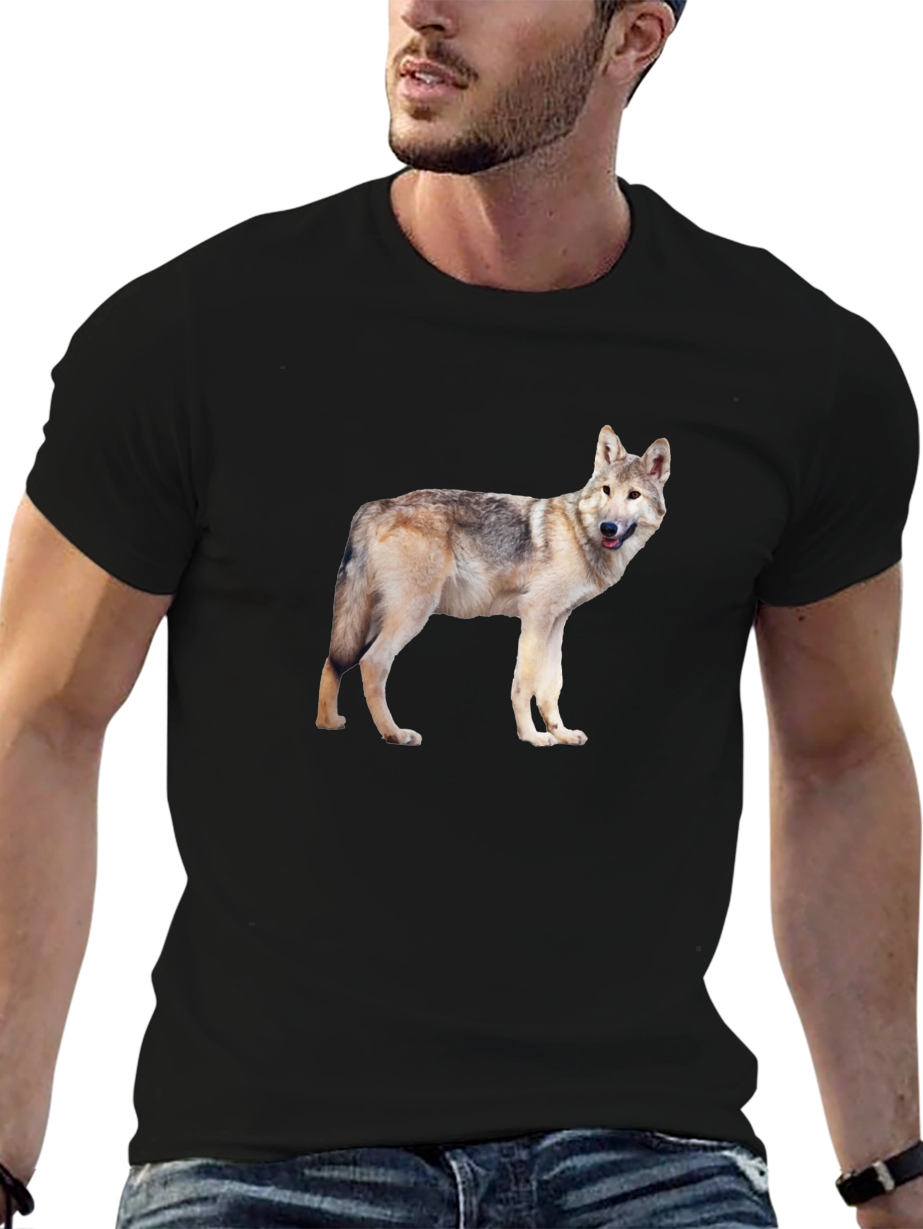 Wolf Graphic Tee - Black Casual T-Shirt