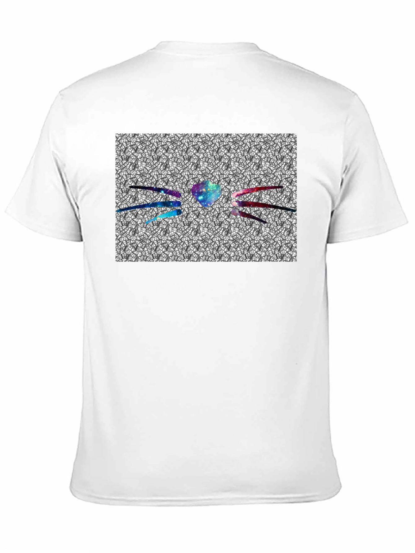 Galaxy Heart Cat Graphic Tee - Black Cotton Blend