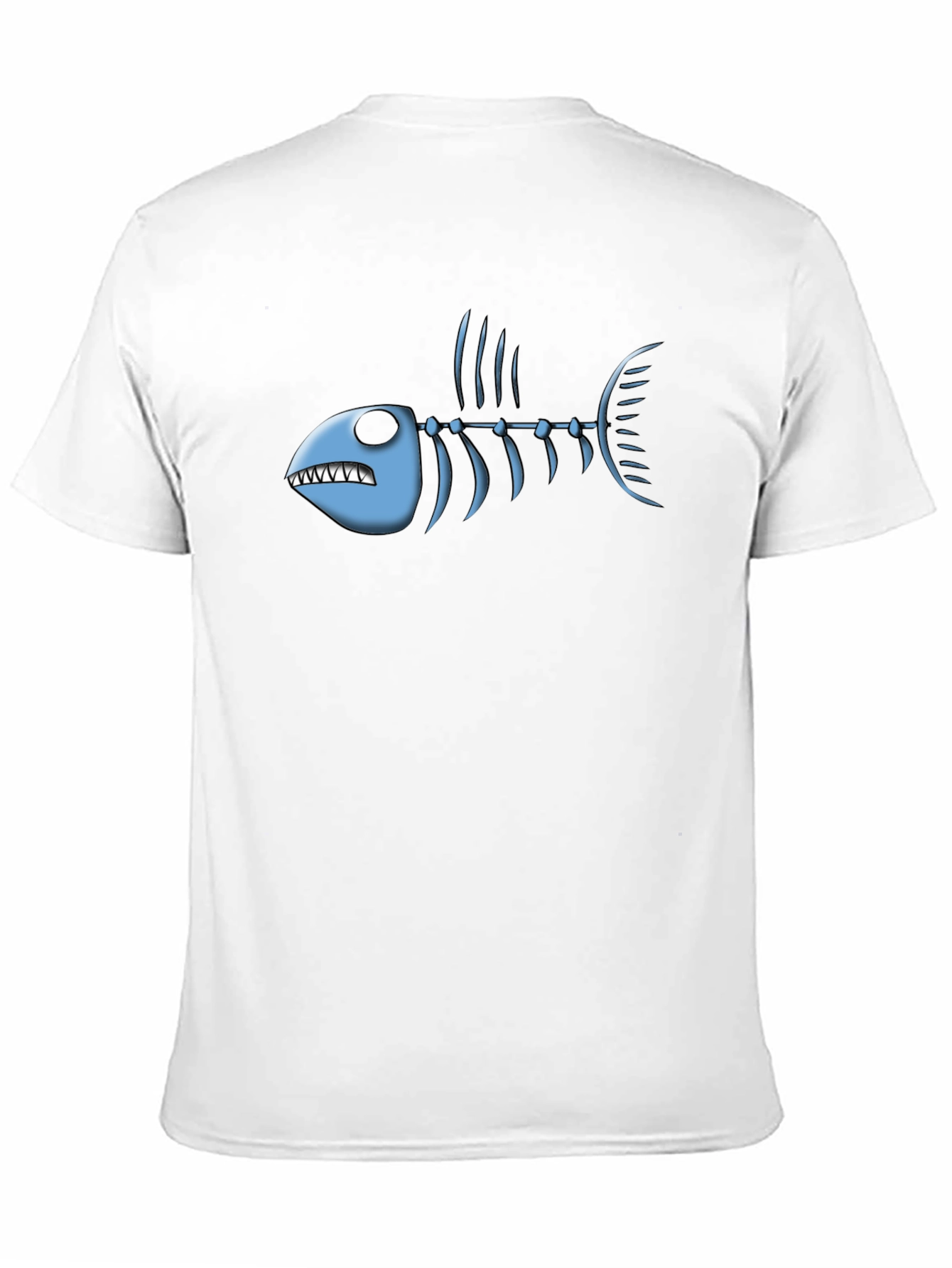 Fish Bone Graphic Tee - Black Cotton T-Shirt