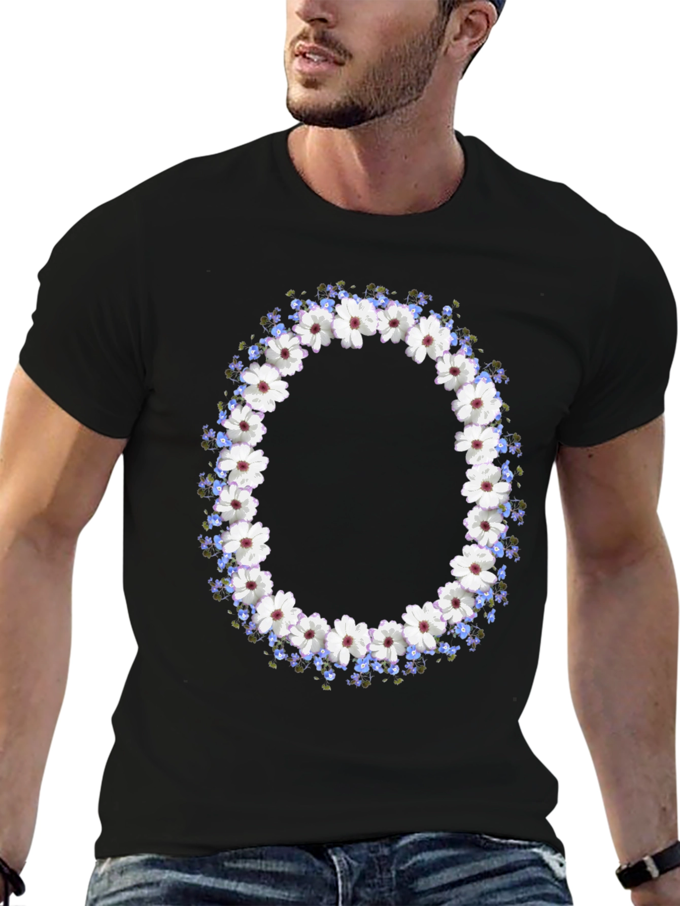 Floral Wreath Graphic T-Shirt