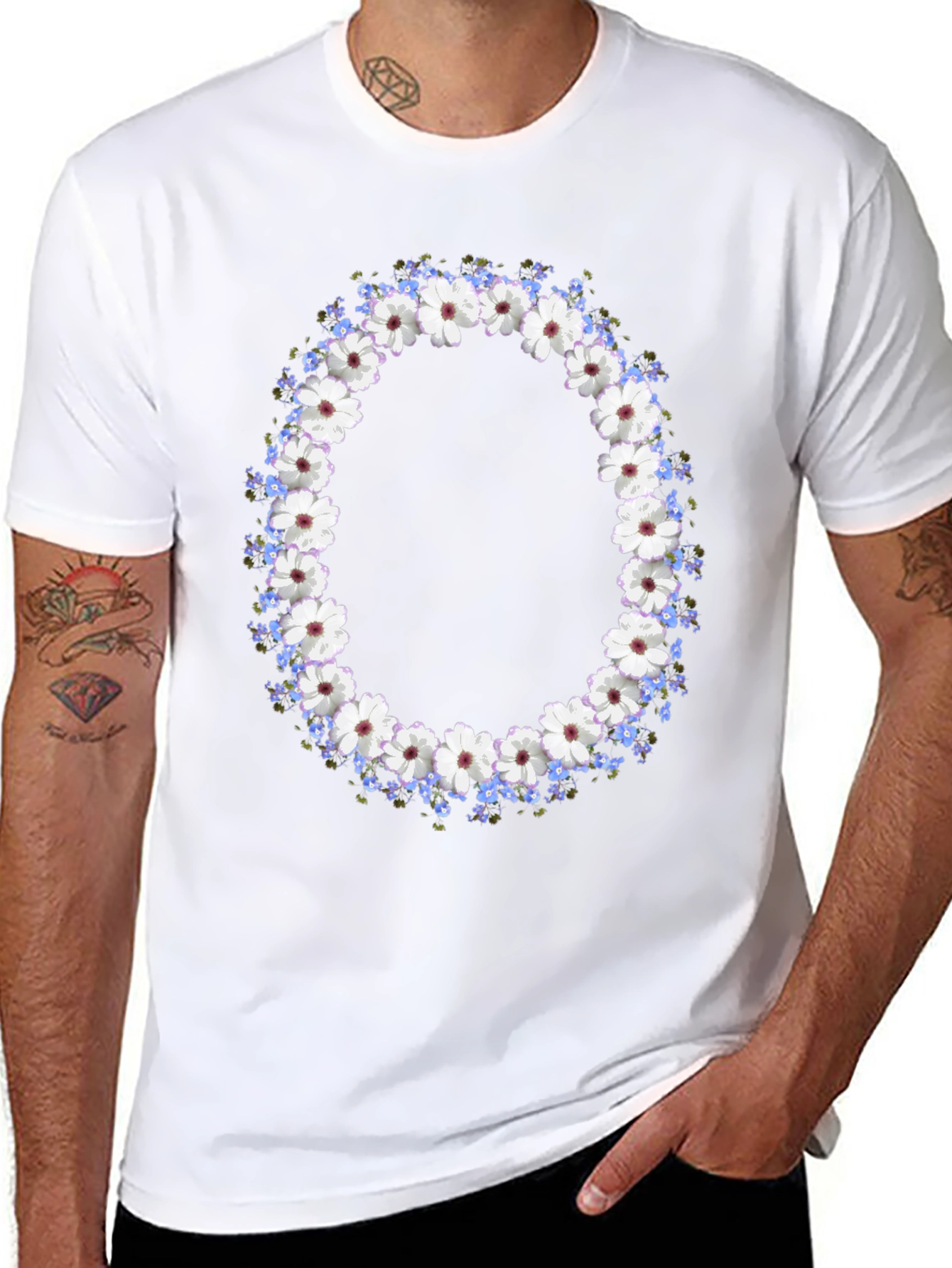Floral Wreath Graphic T-Shirt