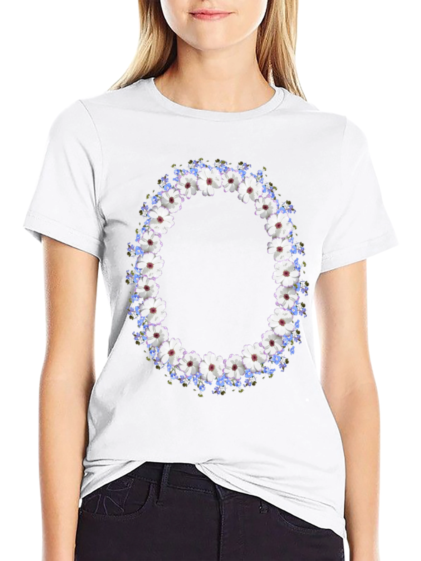 Floral Wreath Graphic T-Shirt