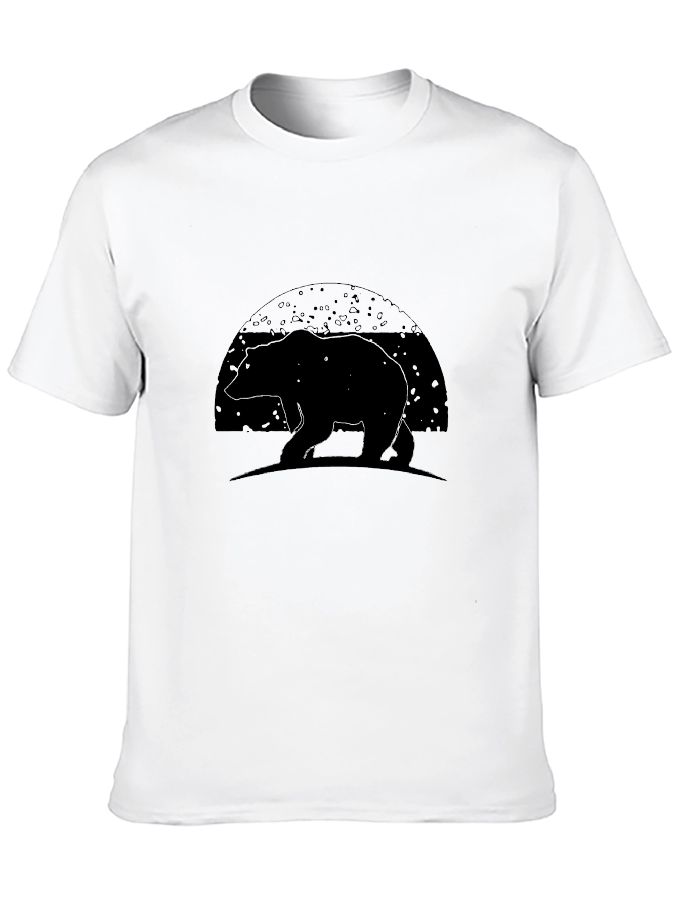 Bear Silhouette Graphic Tee - Black