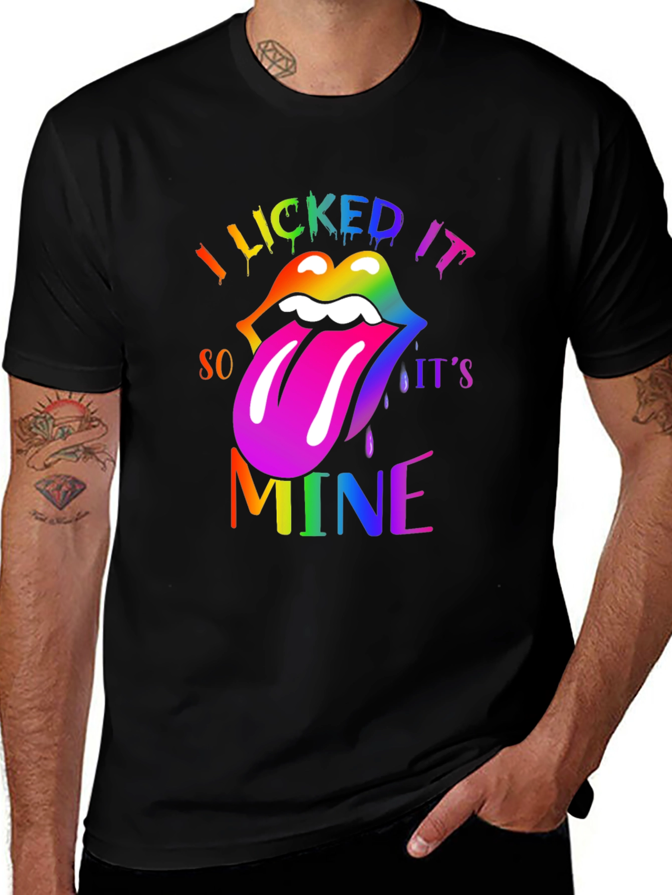 I Licked It Lips Rainbow LGBTQ T-Shirt