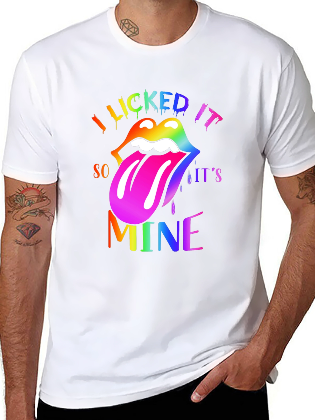I Licked It Lips Rainbow LGBTQ T-Shirt