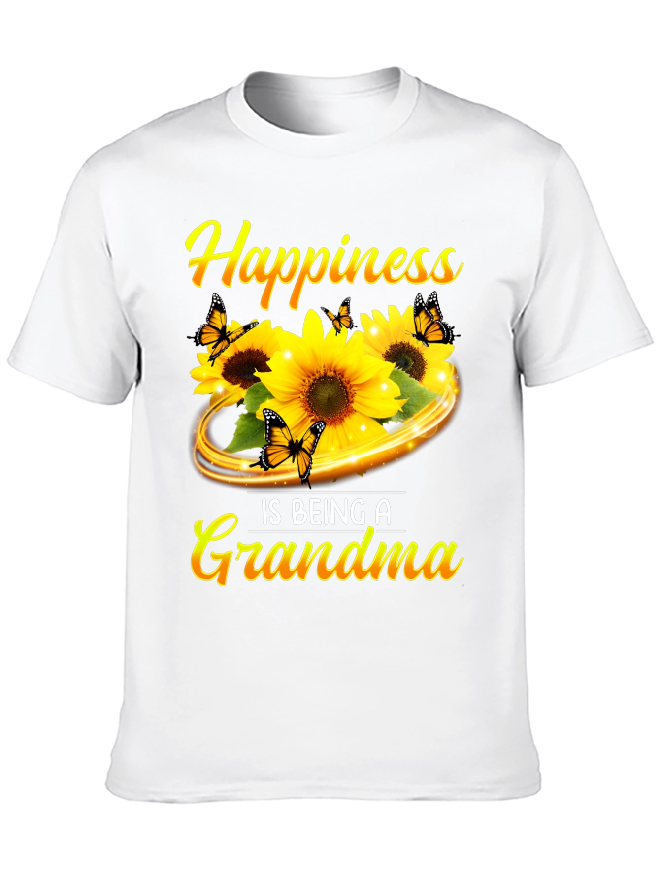 Happiness is Being a Grandma Sunflower Butterfly T-Shirt