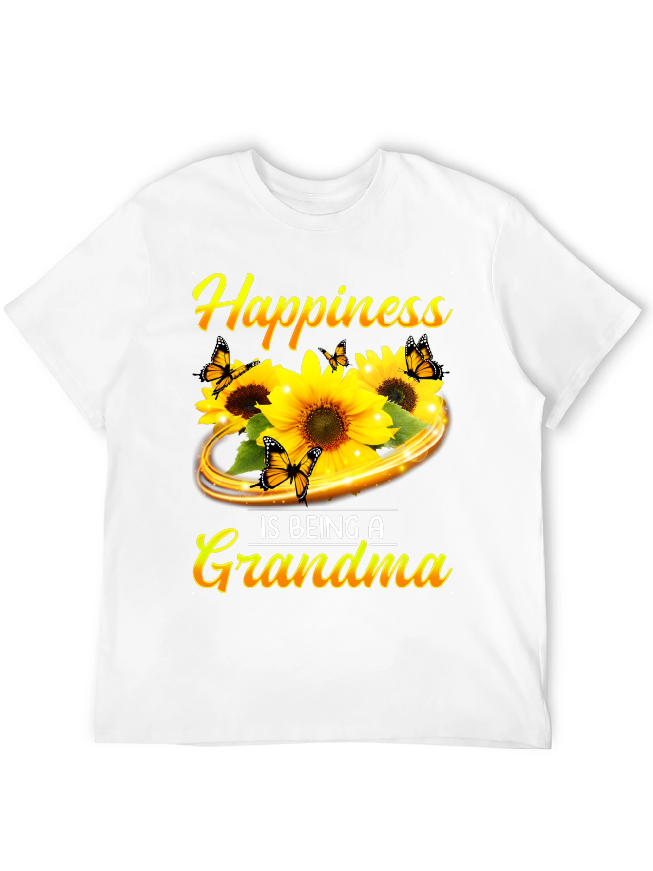 Happiness is Being a Grandma Sunflower Butterfly T-Shirt