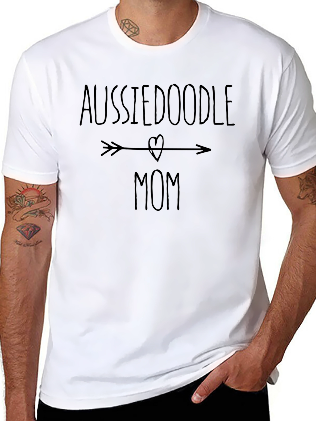 Aussiedoodle Mom T-Shirt Dog Lover Tee Casual Wear