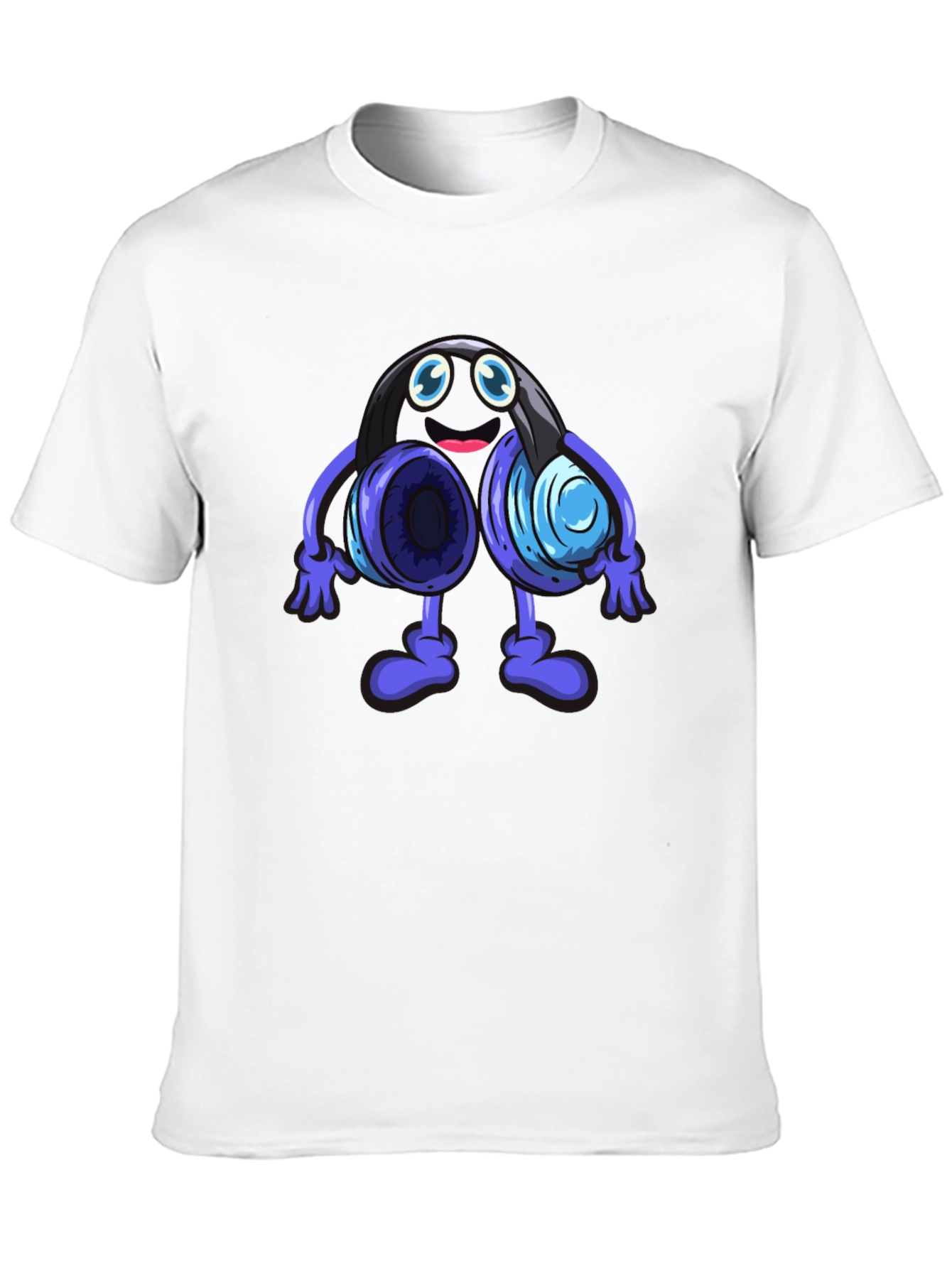 Cool Cartoon Headphones Graphic Tee