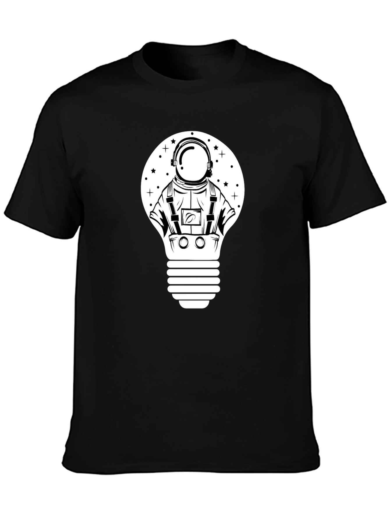 Astronaut Lightbulb Graphic Tee - Black