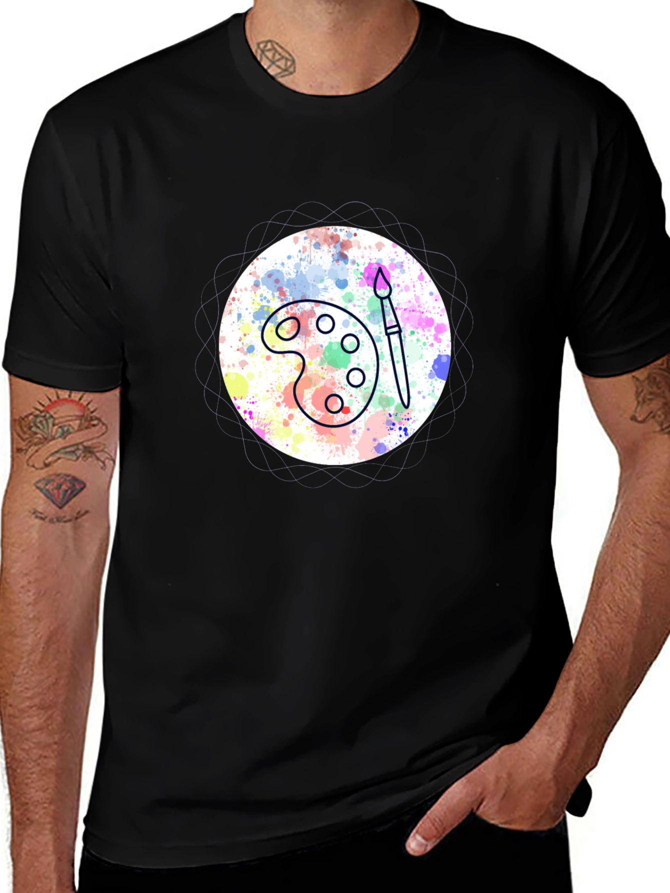 Painters Palette Tee - Artistic Black T-Shirt