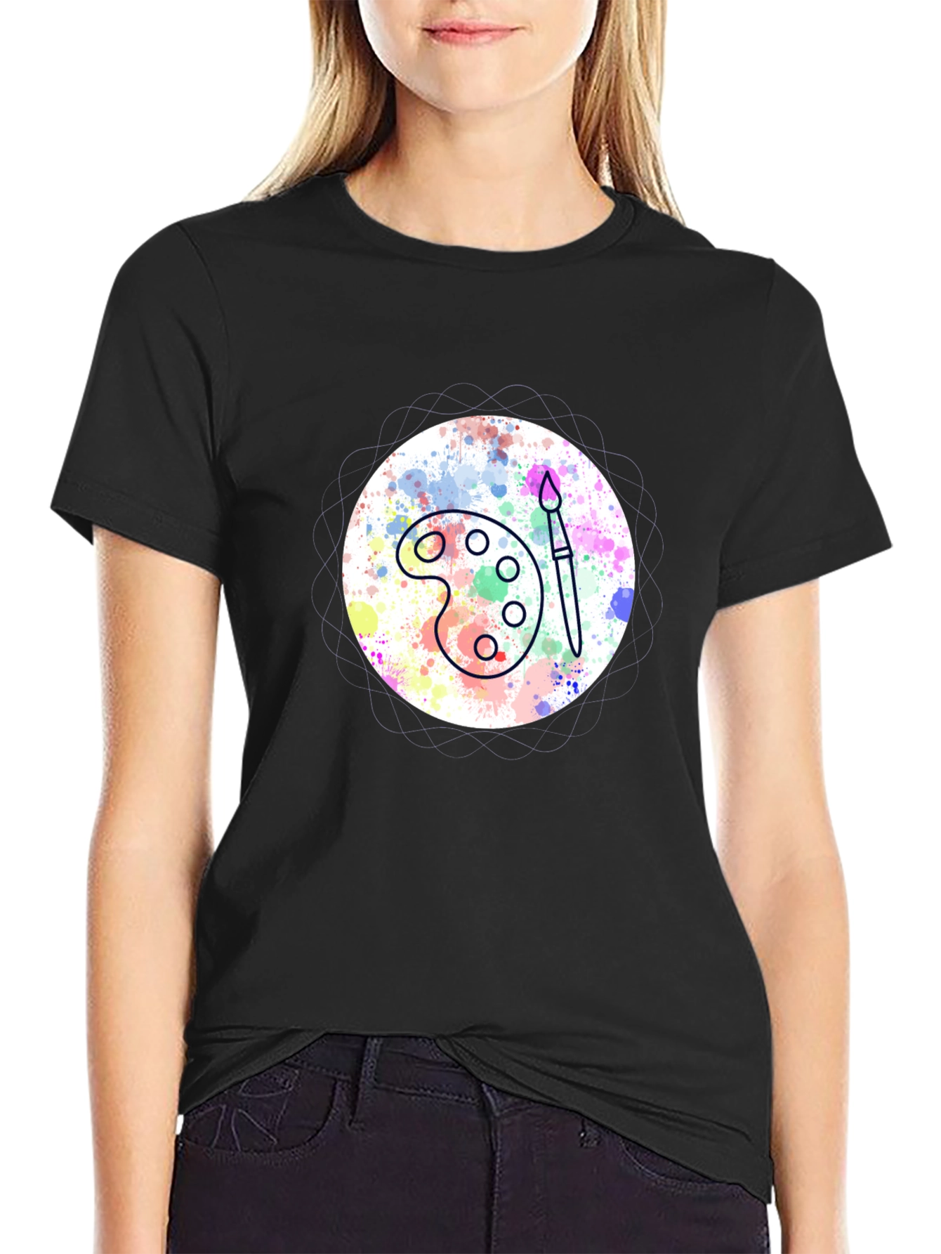 Painters Palette Tee - Artistic Black T-Shirt