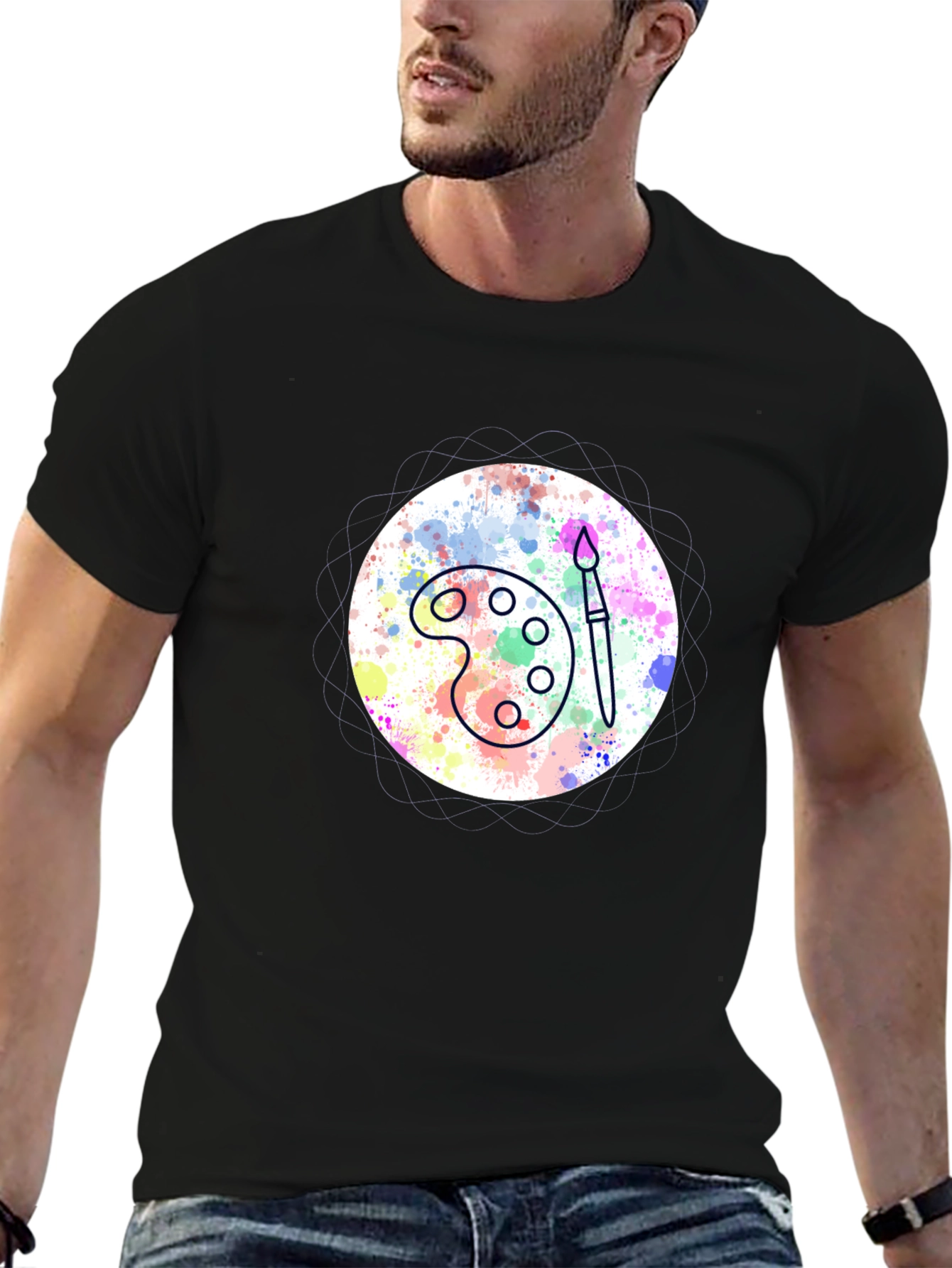 Painters Palette Tee - Artistic Black T-Shirt