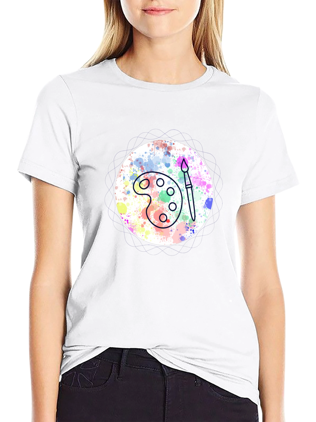 Painters Palette Tee - Artistic Black T-Shirt
