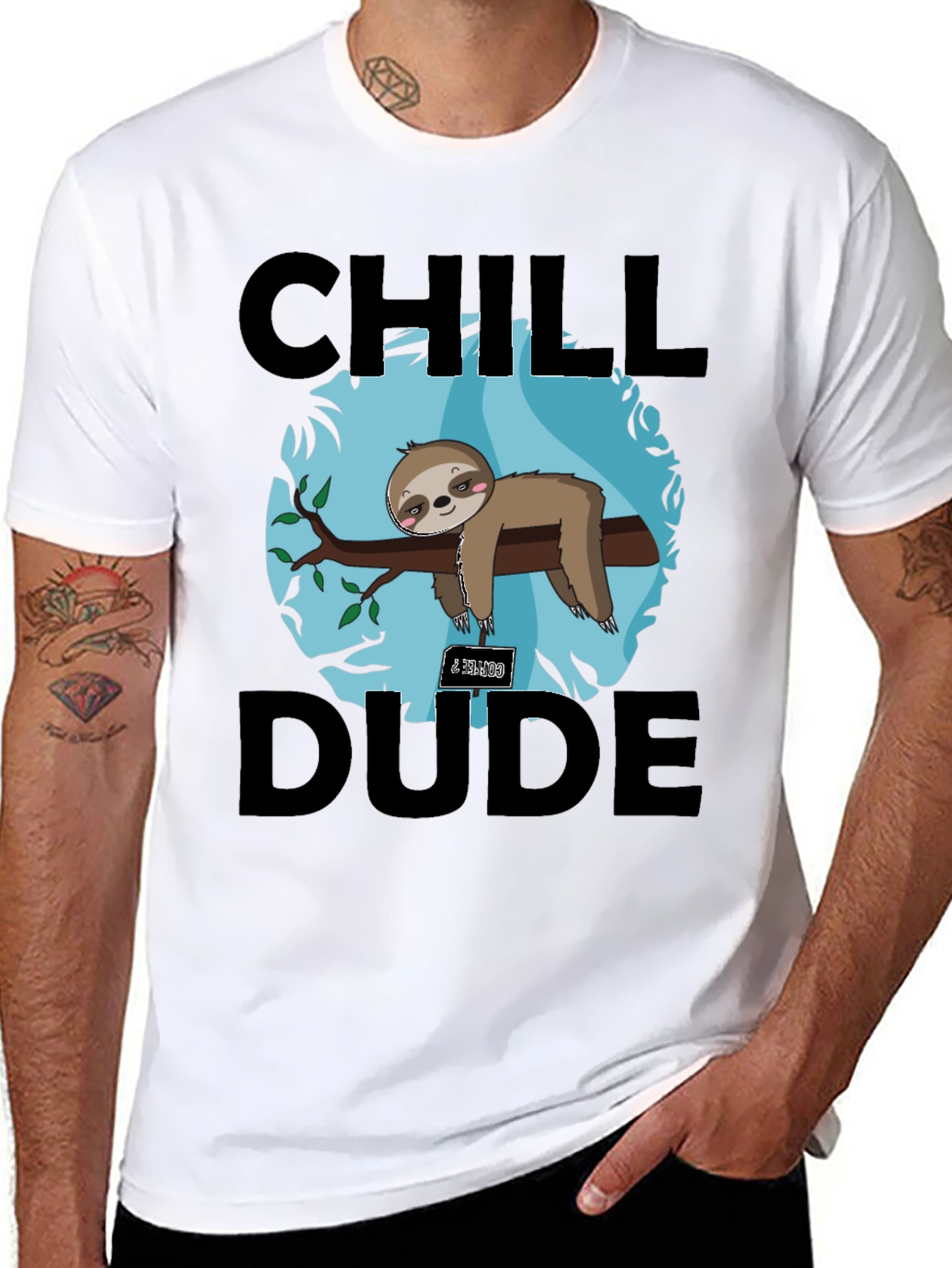 Chill Dude Sloth Graphic Tee