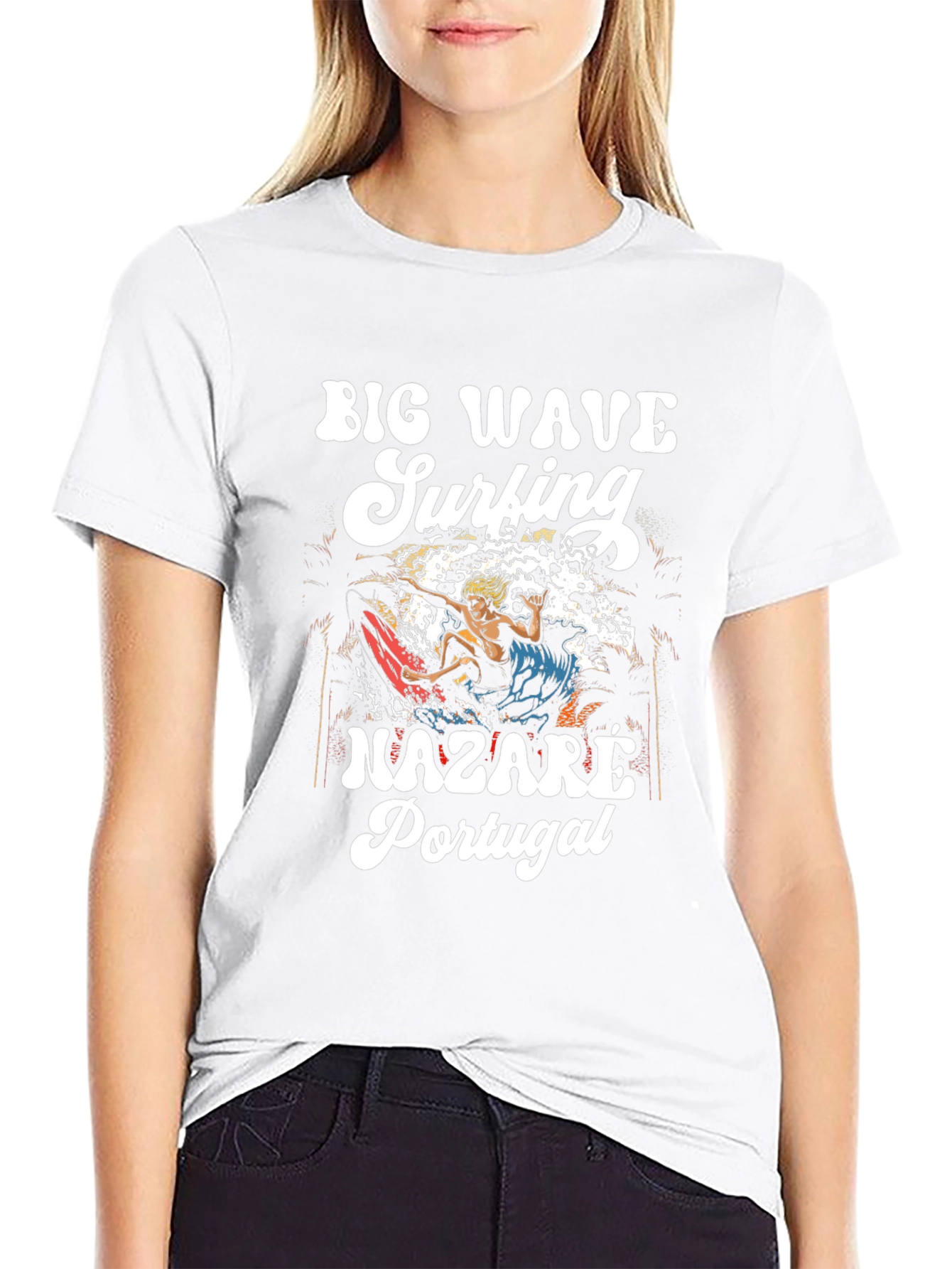 Big Wave Surfing Nazare Portugal Tee