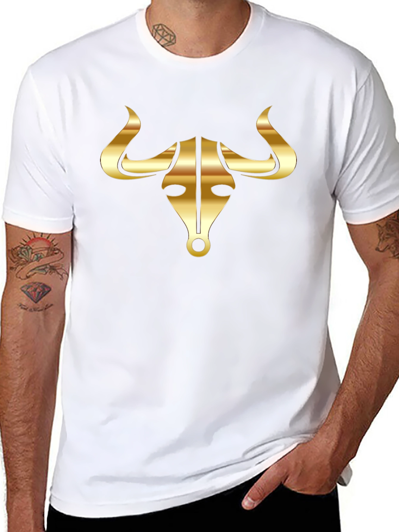 Gold Bull Graphic Black T-Shirt