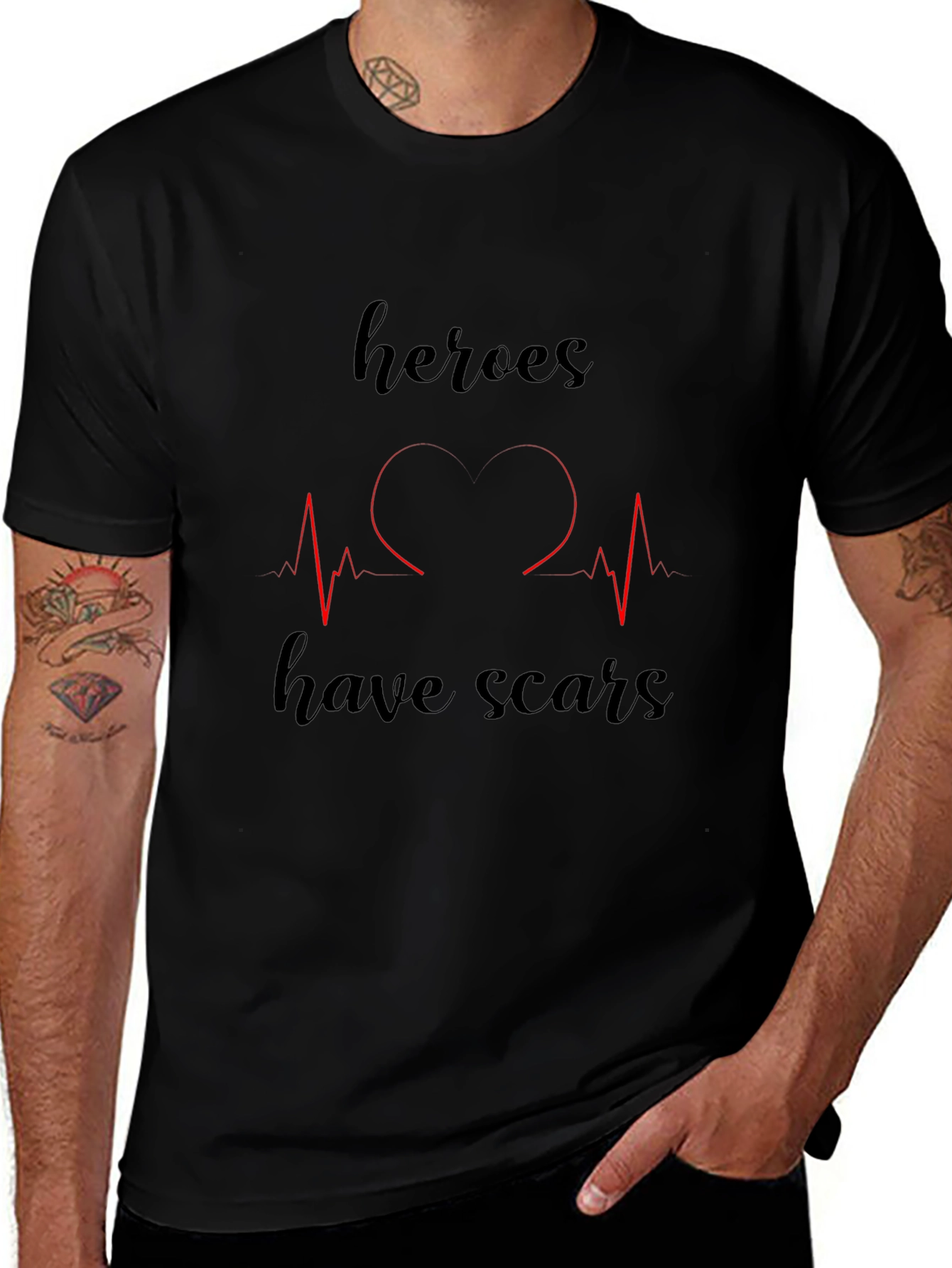 Heroes Have Scars Graphic T-Shirt