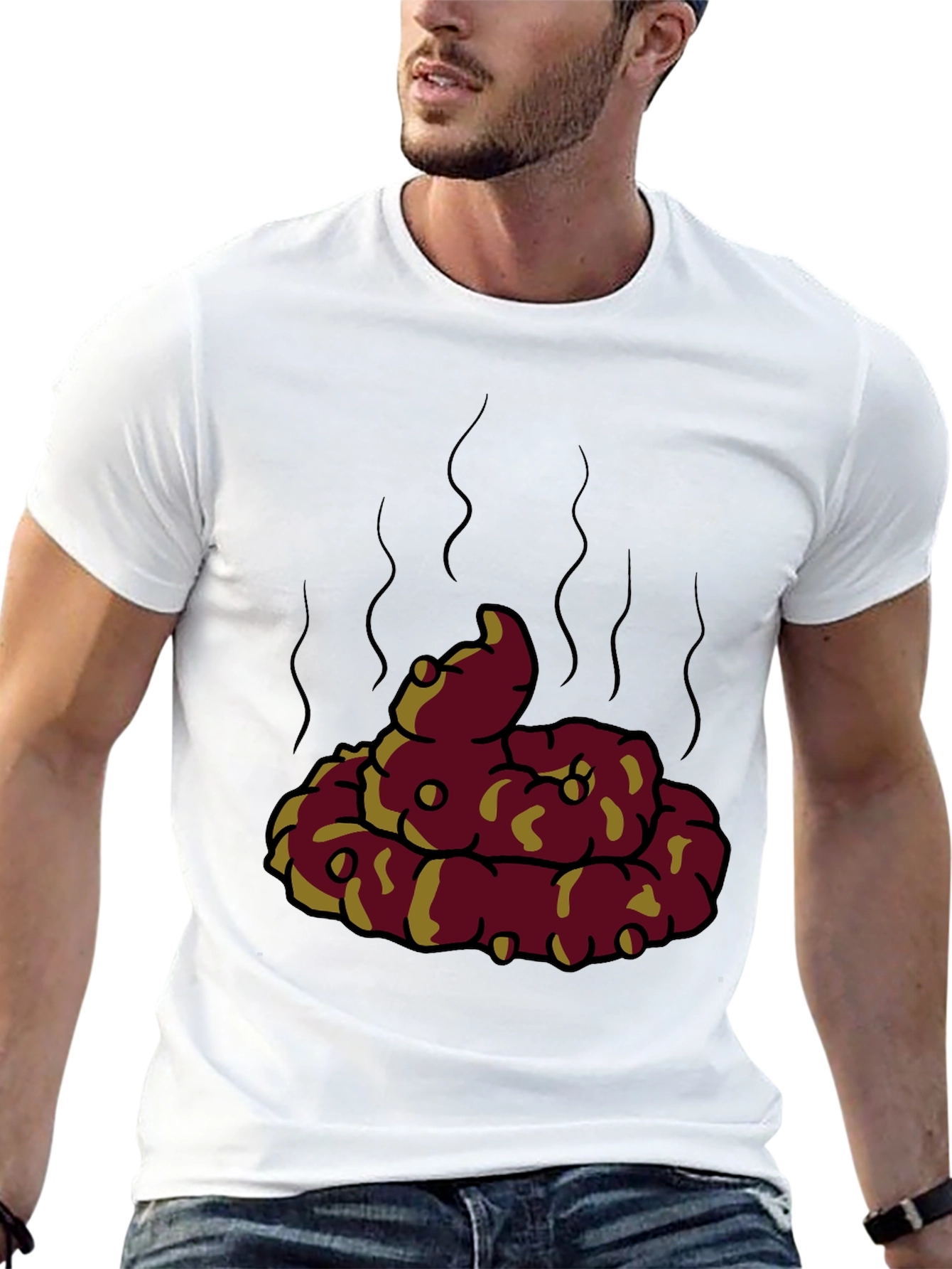 Humorous Poop Emoji Graphic T-Shirt