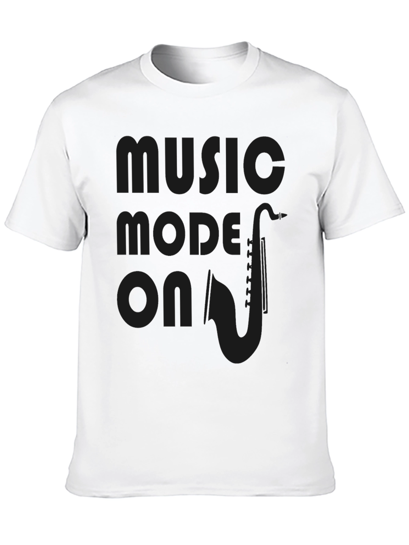 Music Mode On T-Shirt - Saxophone Design