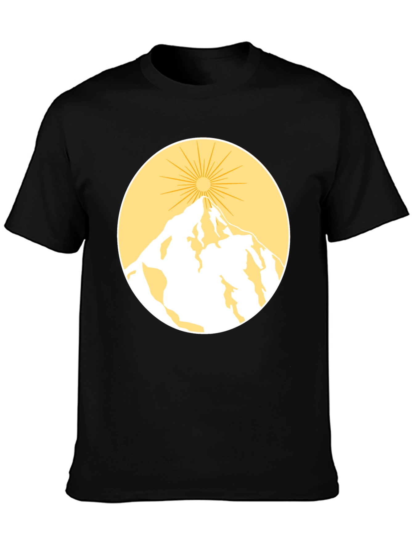 Mountain Sun Graphic Tee - Black Cotton Blend