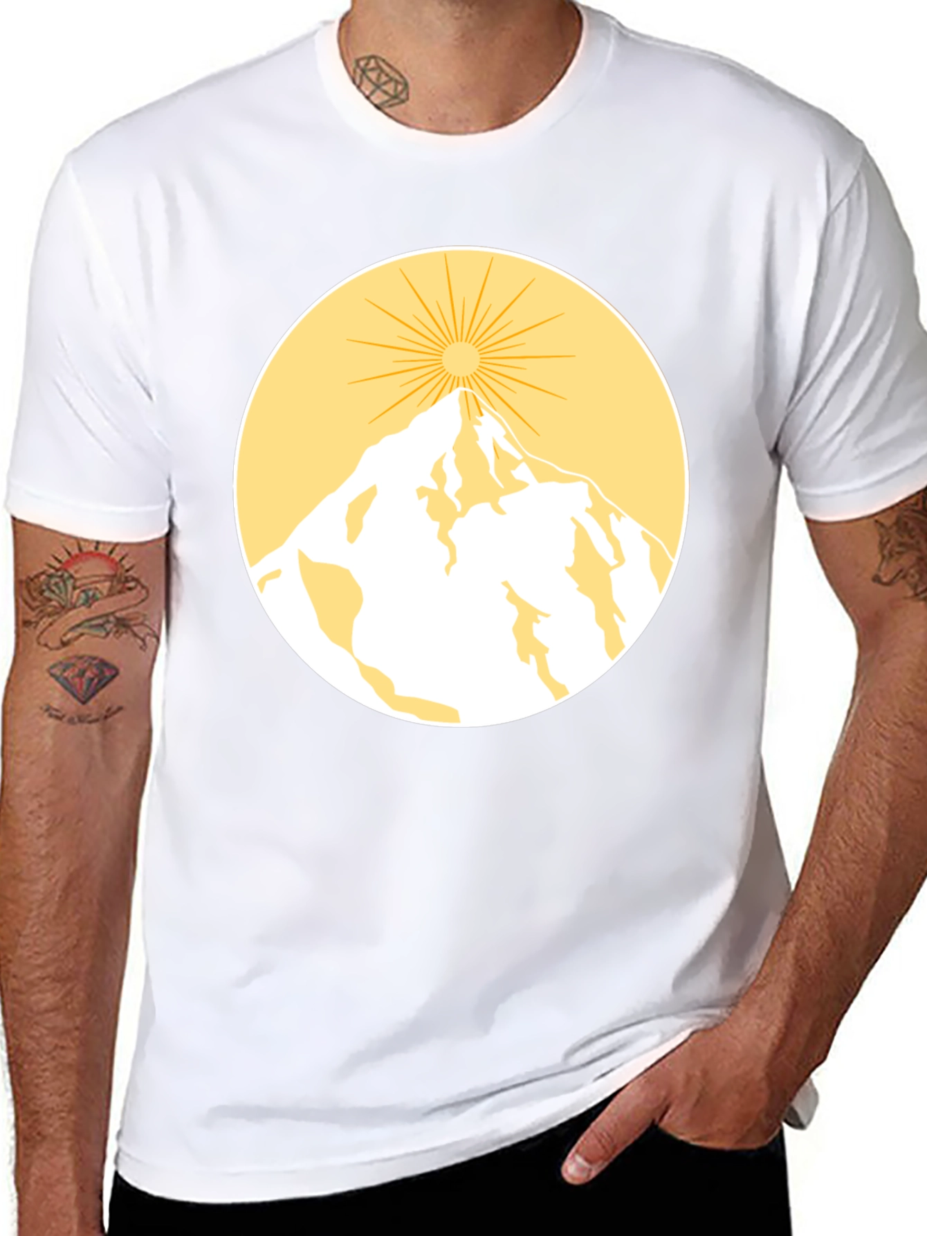 Mountain Sun Graphic Tee - Black Cotton Blend