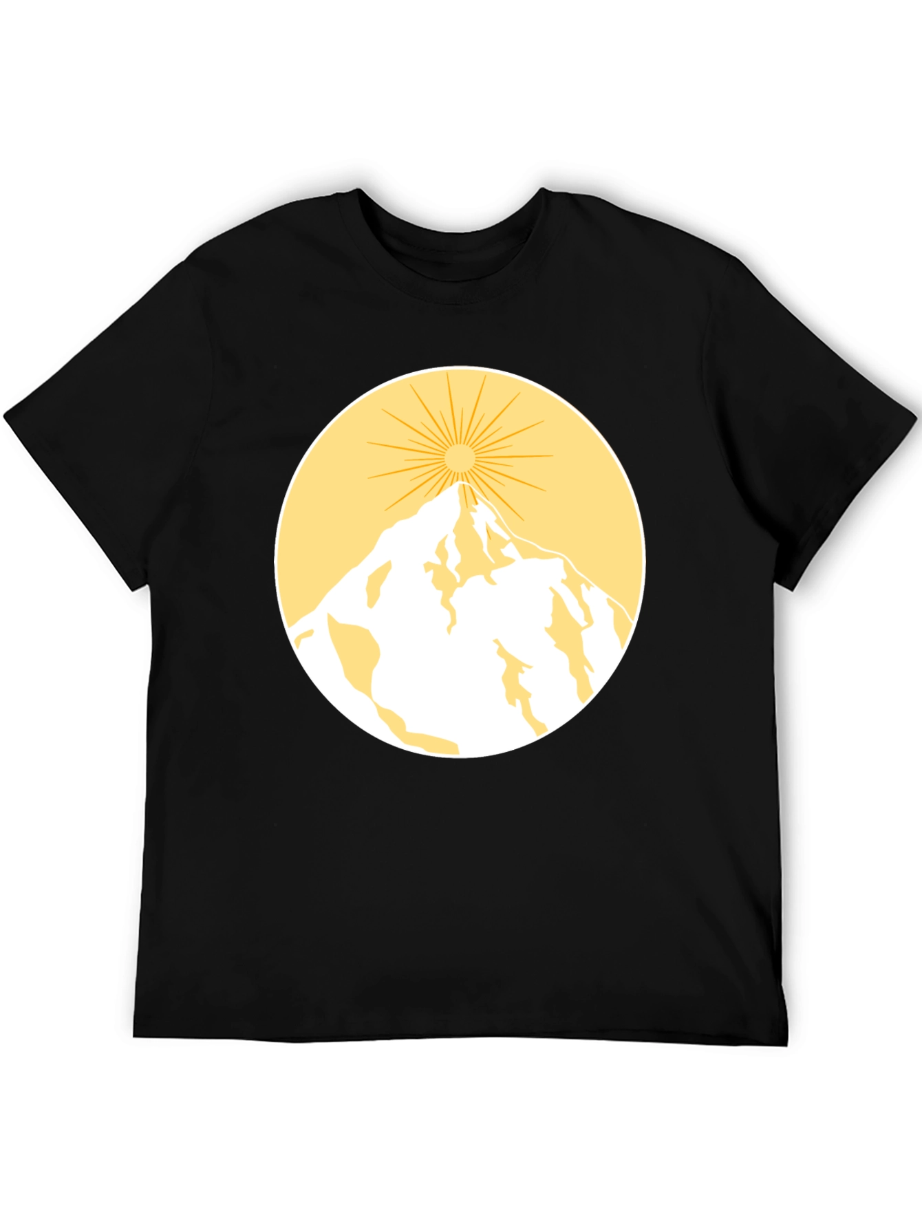 Mountain Sun Graphic Tee - Black Cotton Blend
