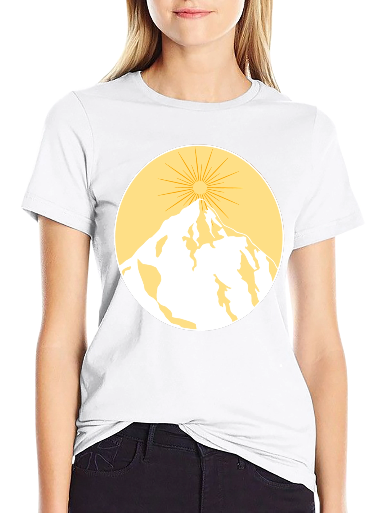 Mountain Sun Graphic Tee - Black Cotton Blend