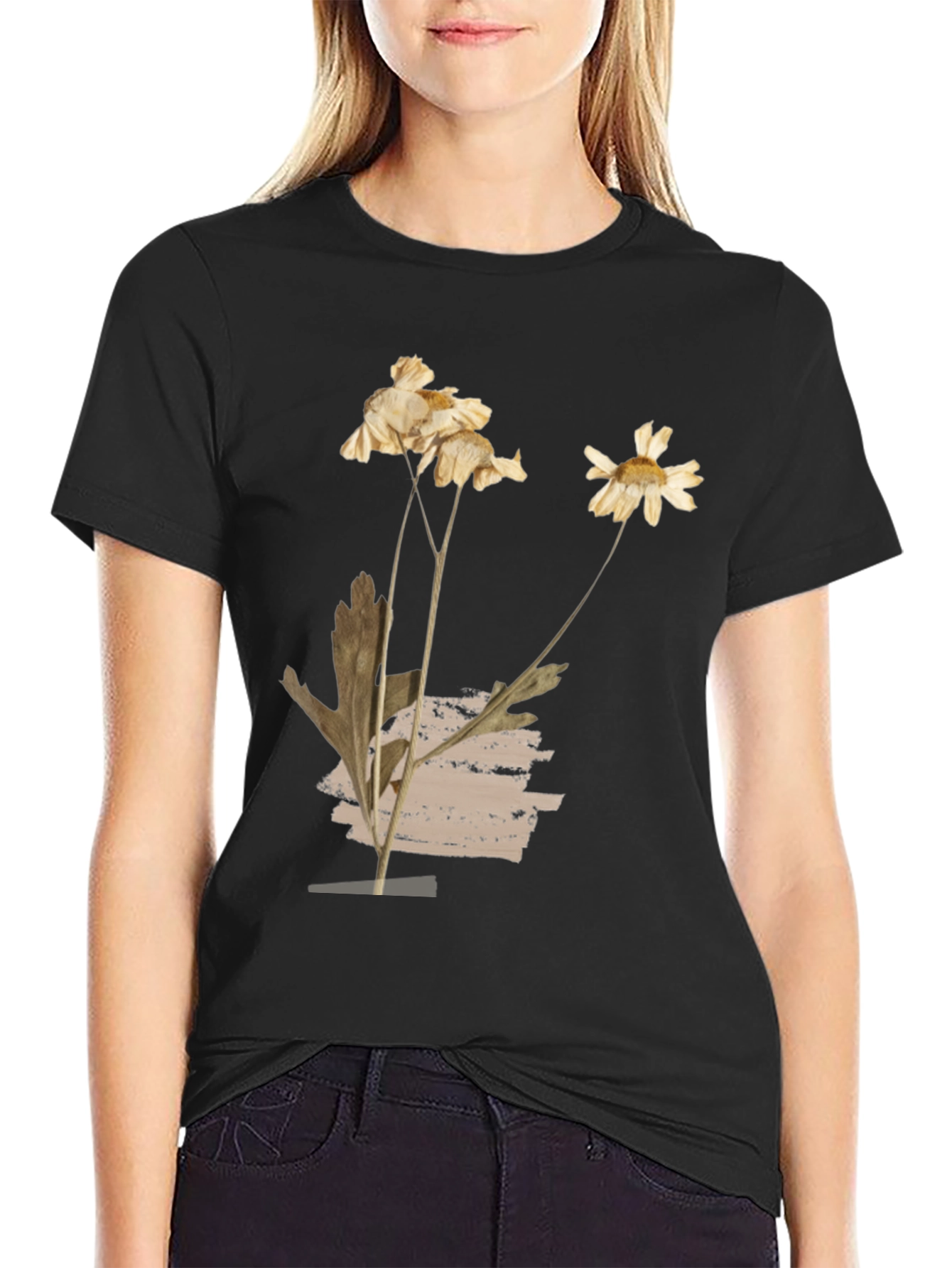 Floral Botanical Print Crew Neck T-Shirt