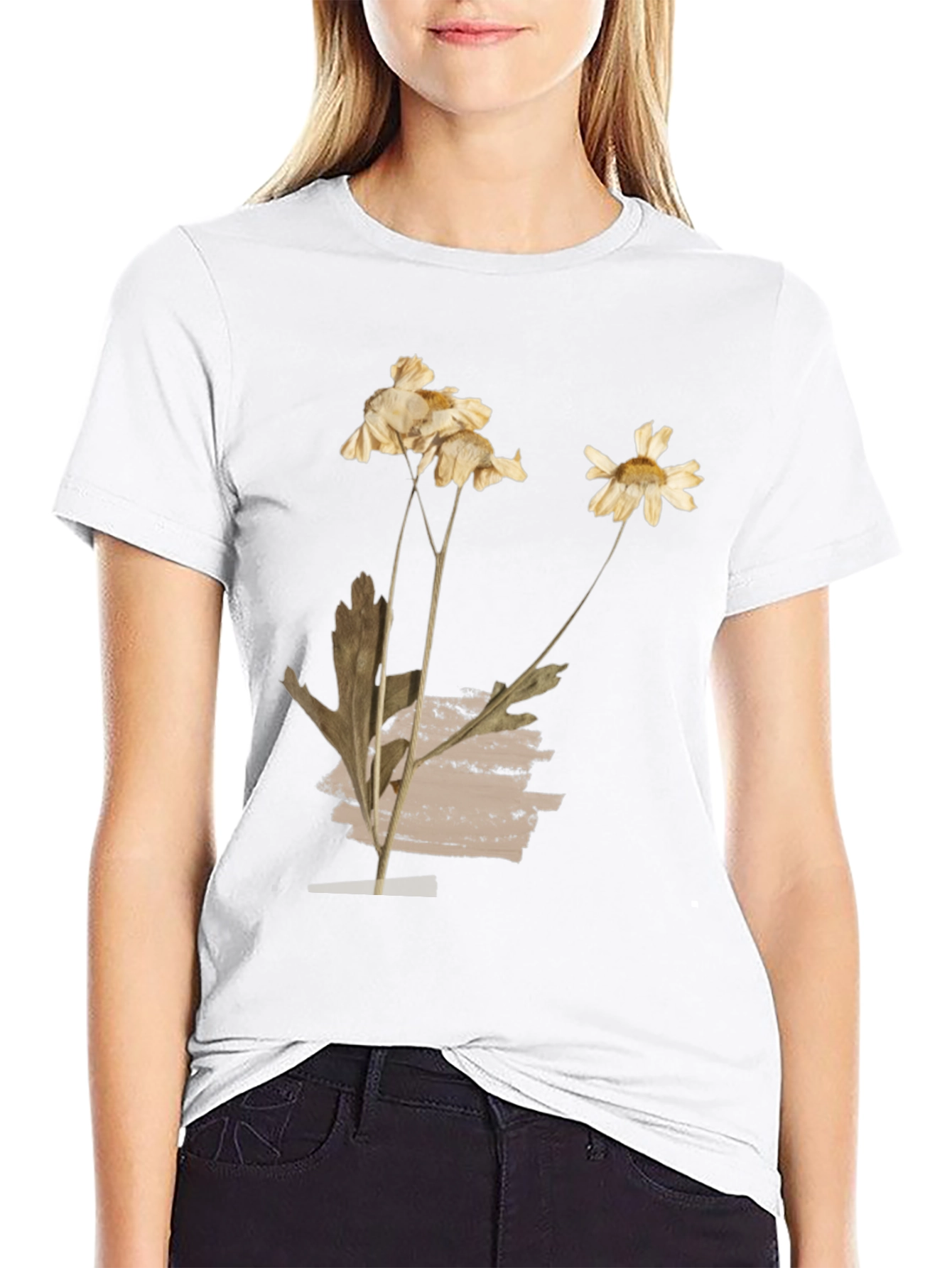 Floral Botanical Print Crew Neck T-Shirt