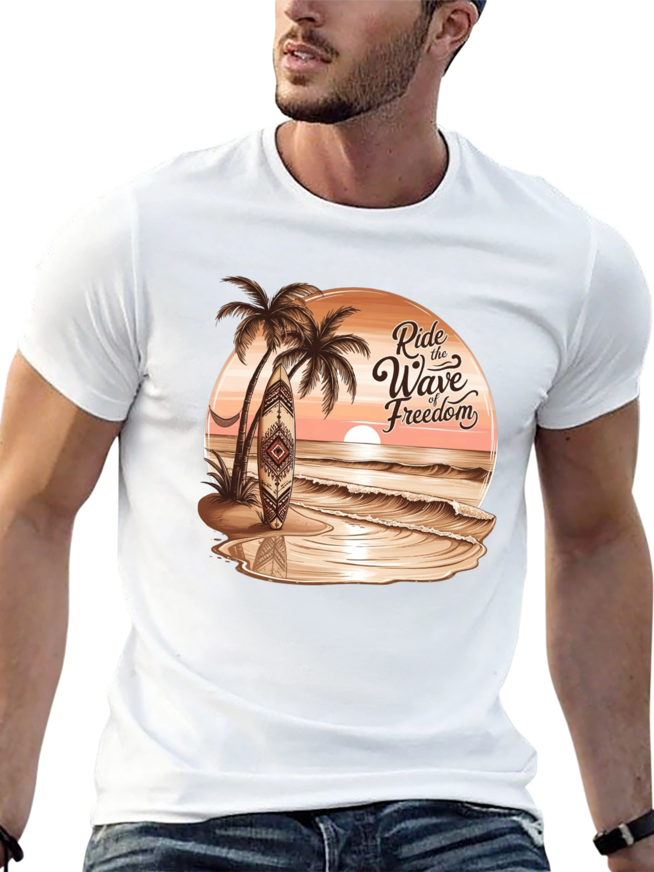 Ride the Wave Freedom Black T-Shirt