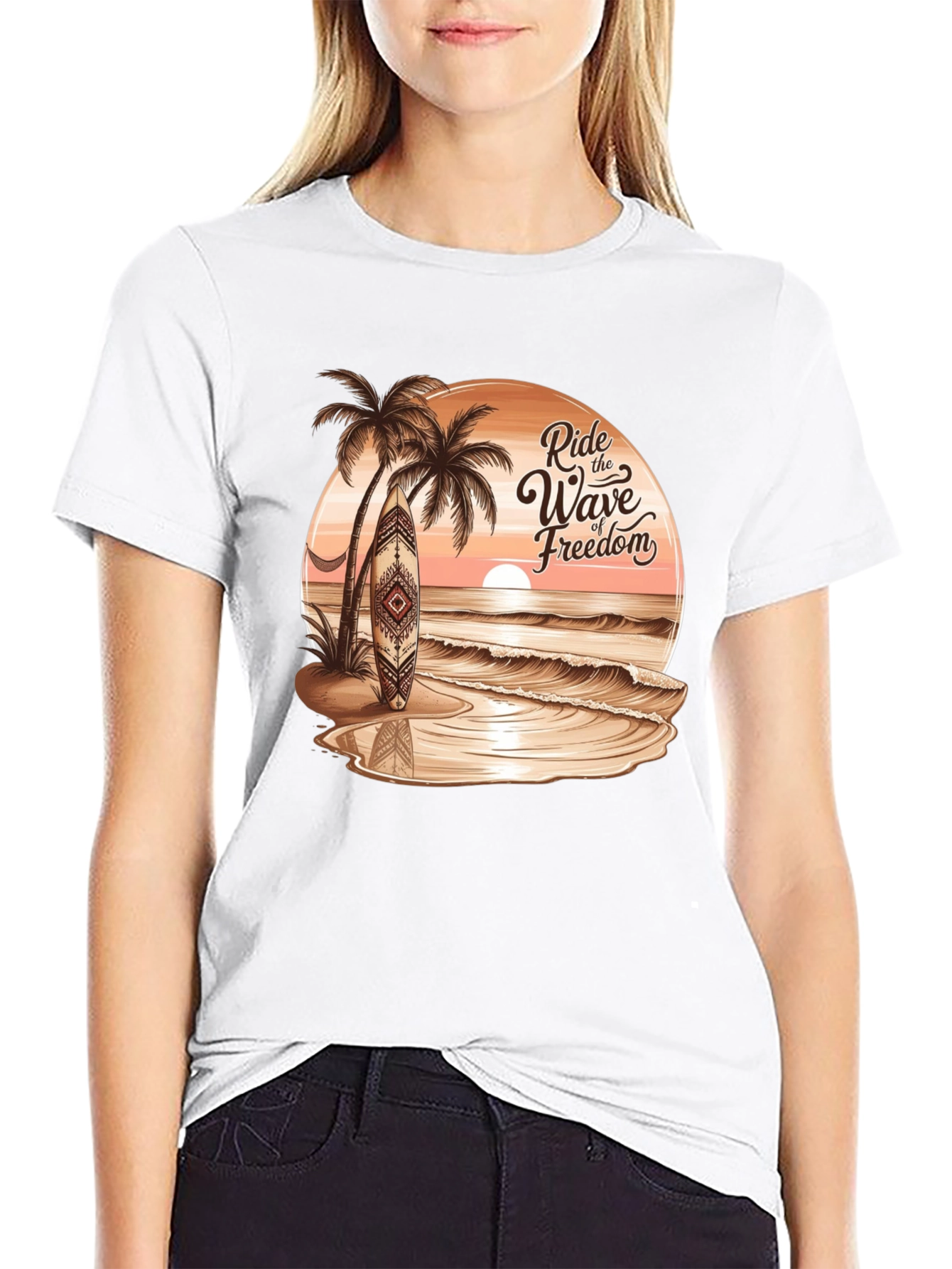 Ride the Wave Freedom Black T-Shirt