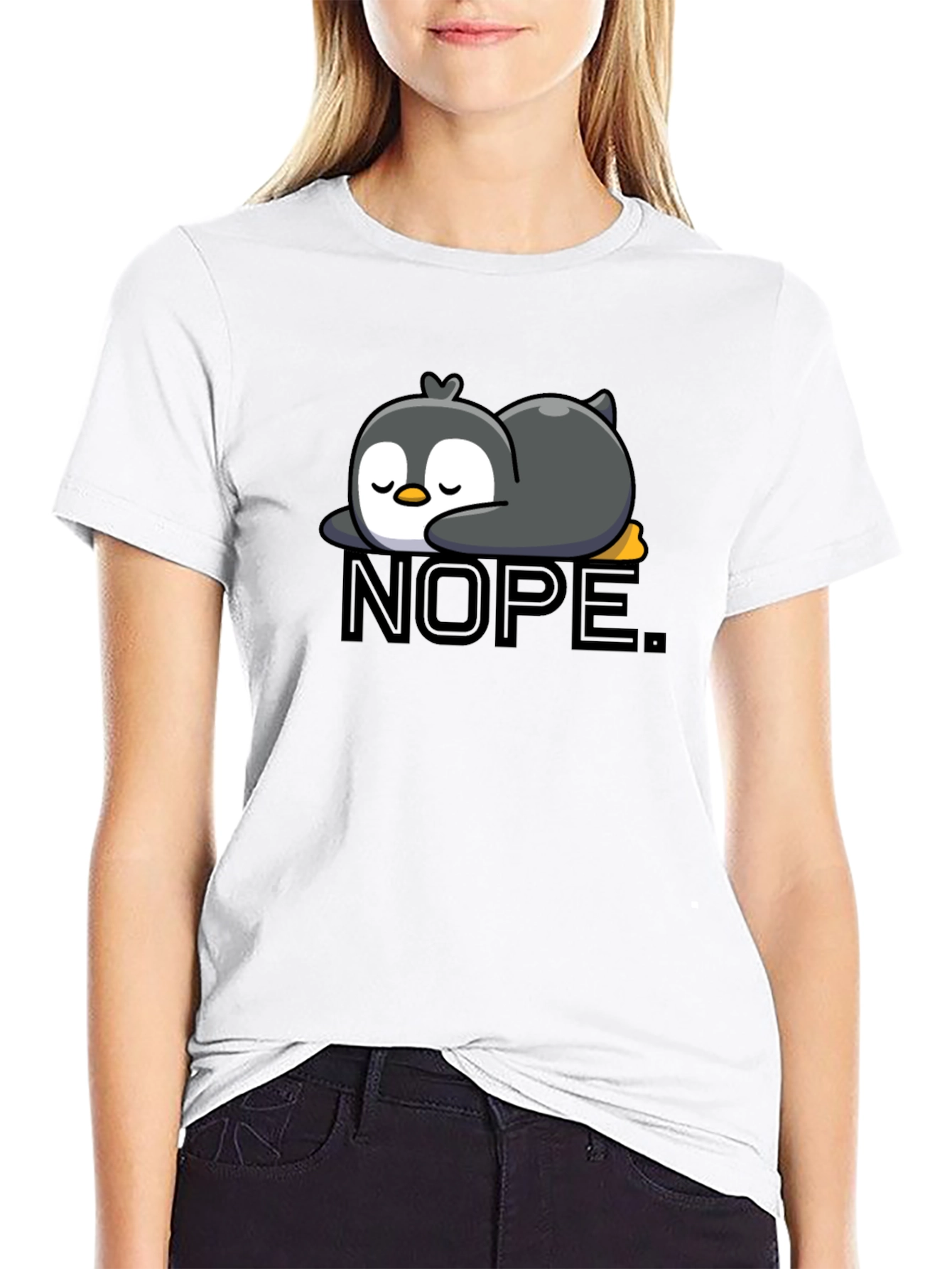 Nope Penguin T-Shirt - Relaxed Fit