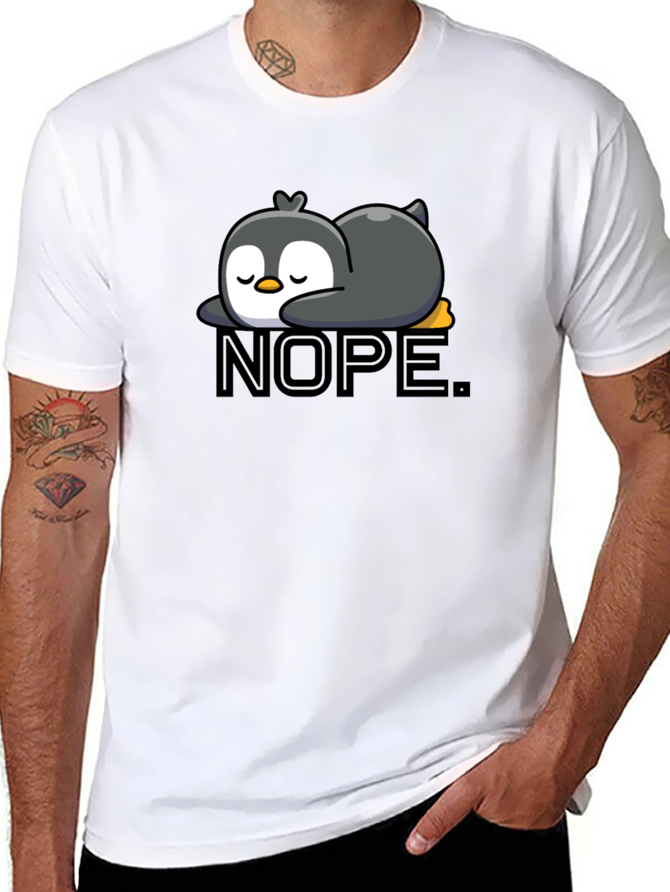 Nope Penguin T-Shirt - Relaxed Fit