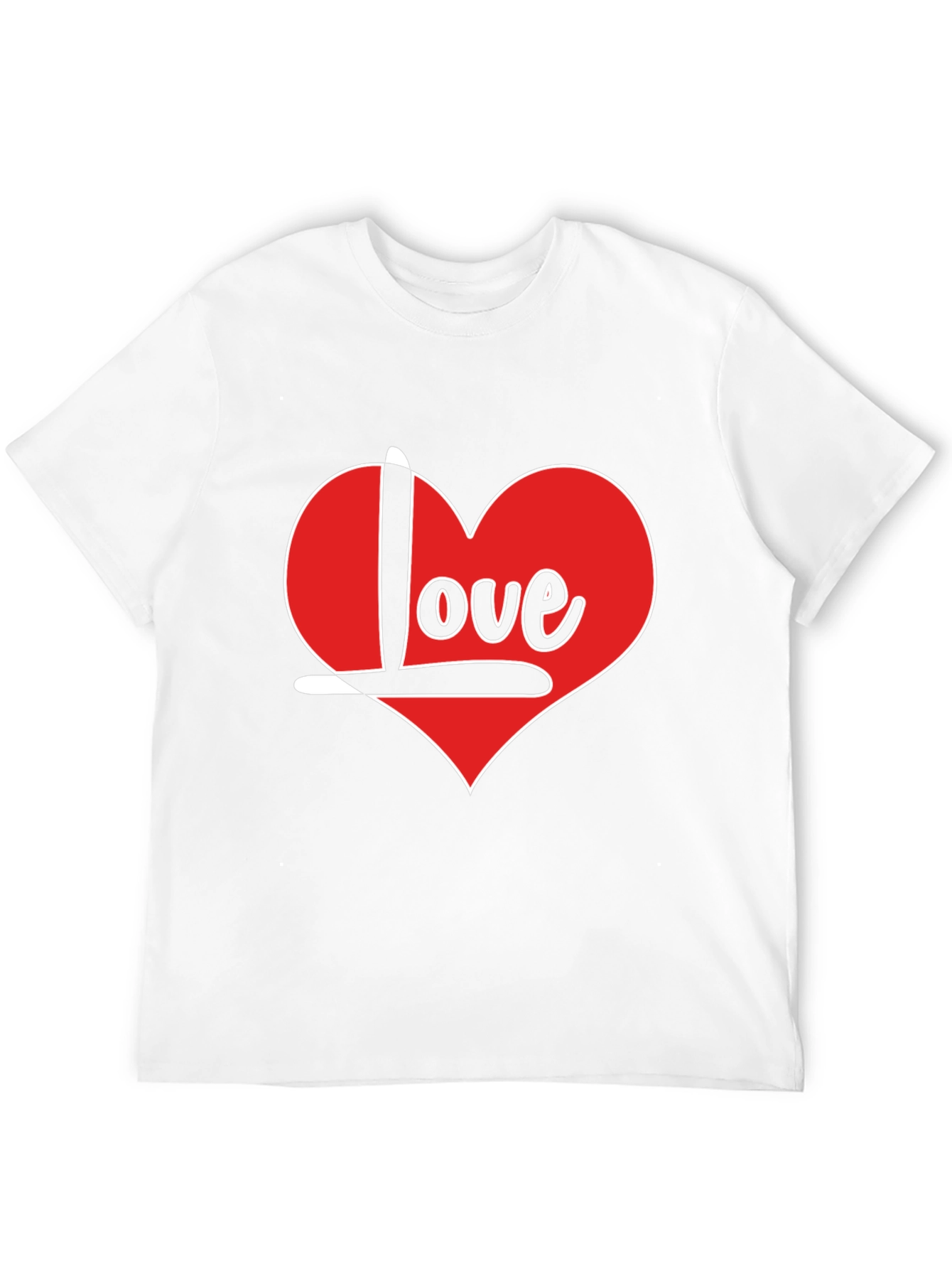 Love Heart T-Shirt - Black Crew Neck Tee
