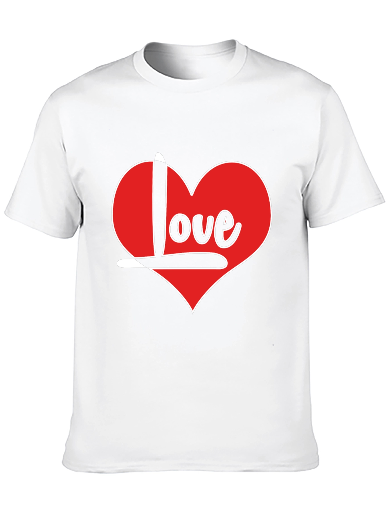 Love Heart T-Shirt - Black Crew Neck Tee