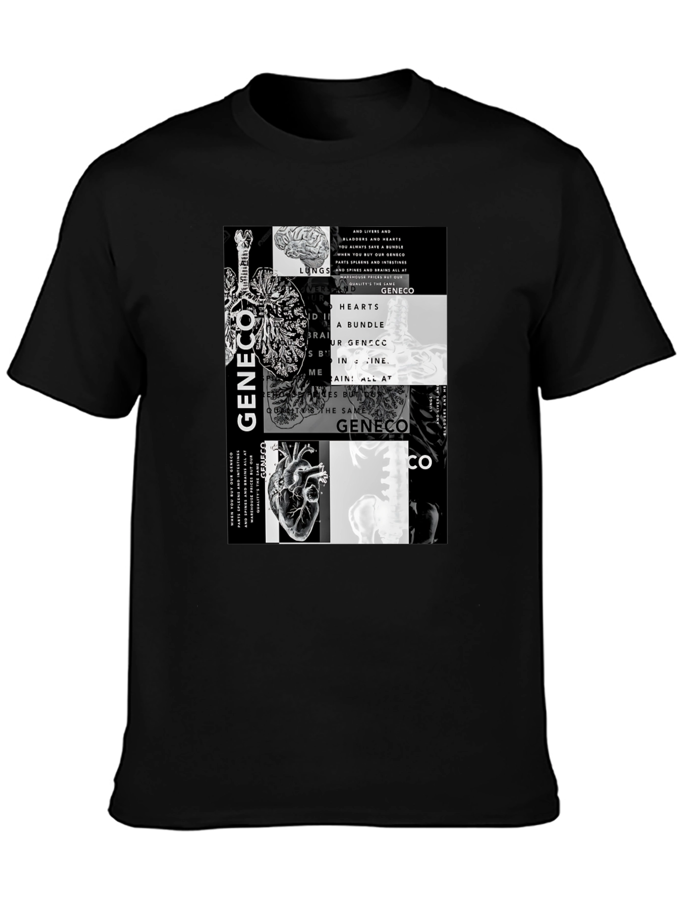 Anatomy T-Shirt - Lungs Brain & Hearts Graphic Tee