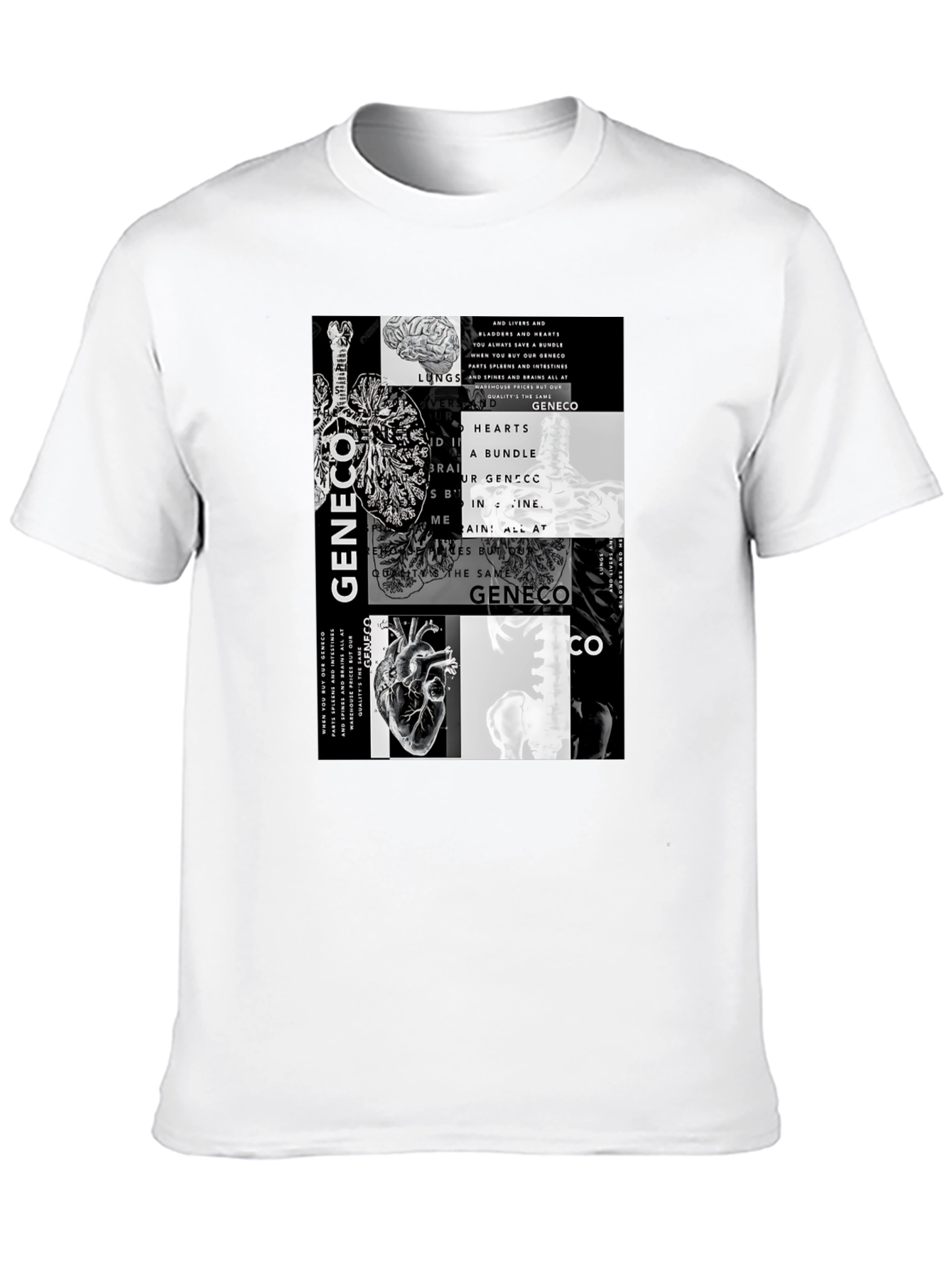 Anatomy T-Shirt - Lungs Brain & Hearts Graphic Tee