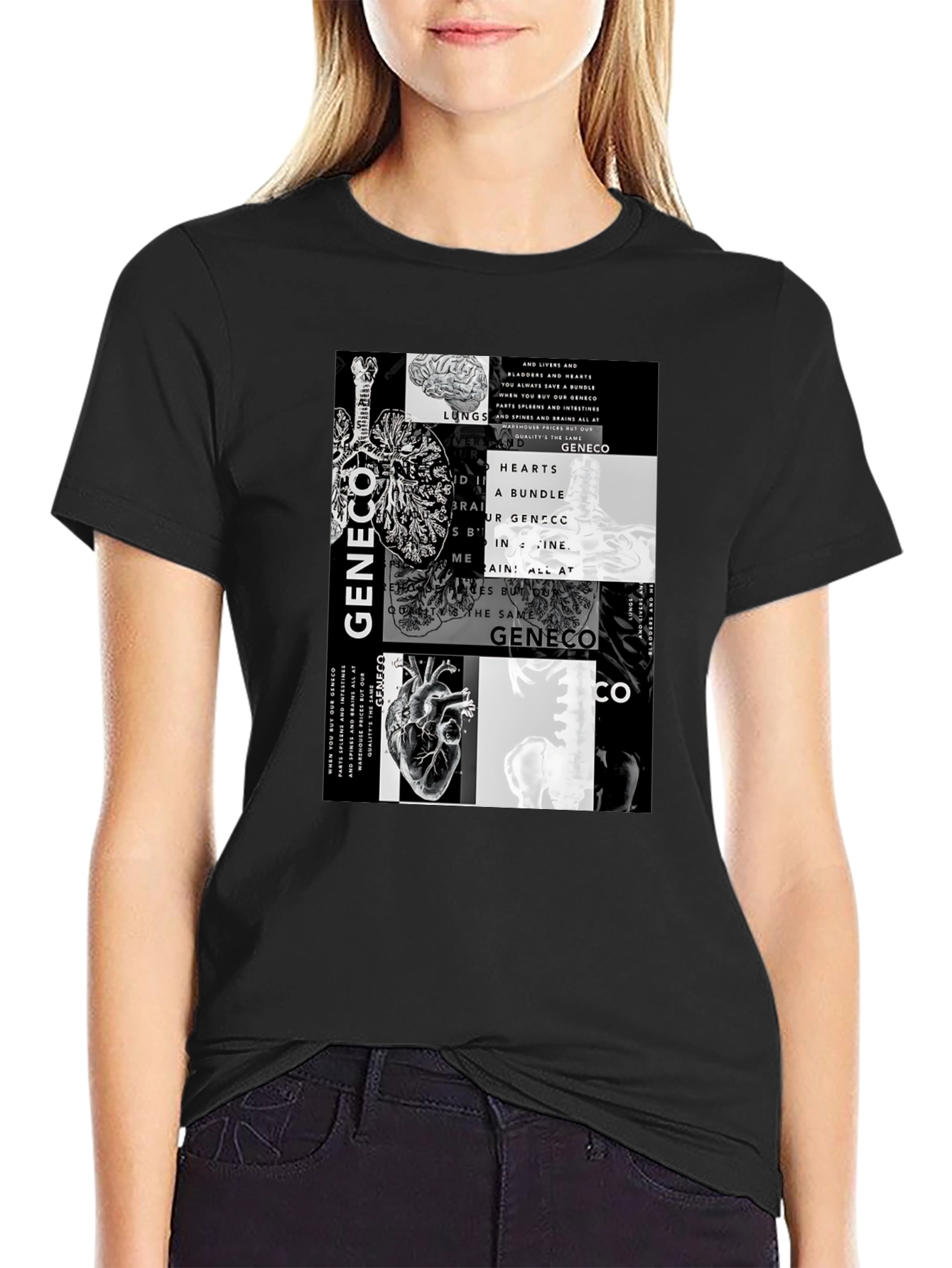 Anatomy T-Shirt - Lungs Brain & Hearts Graphic Tee