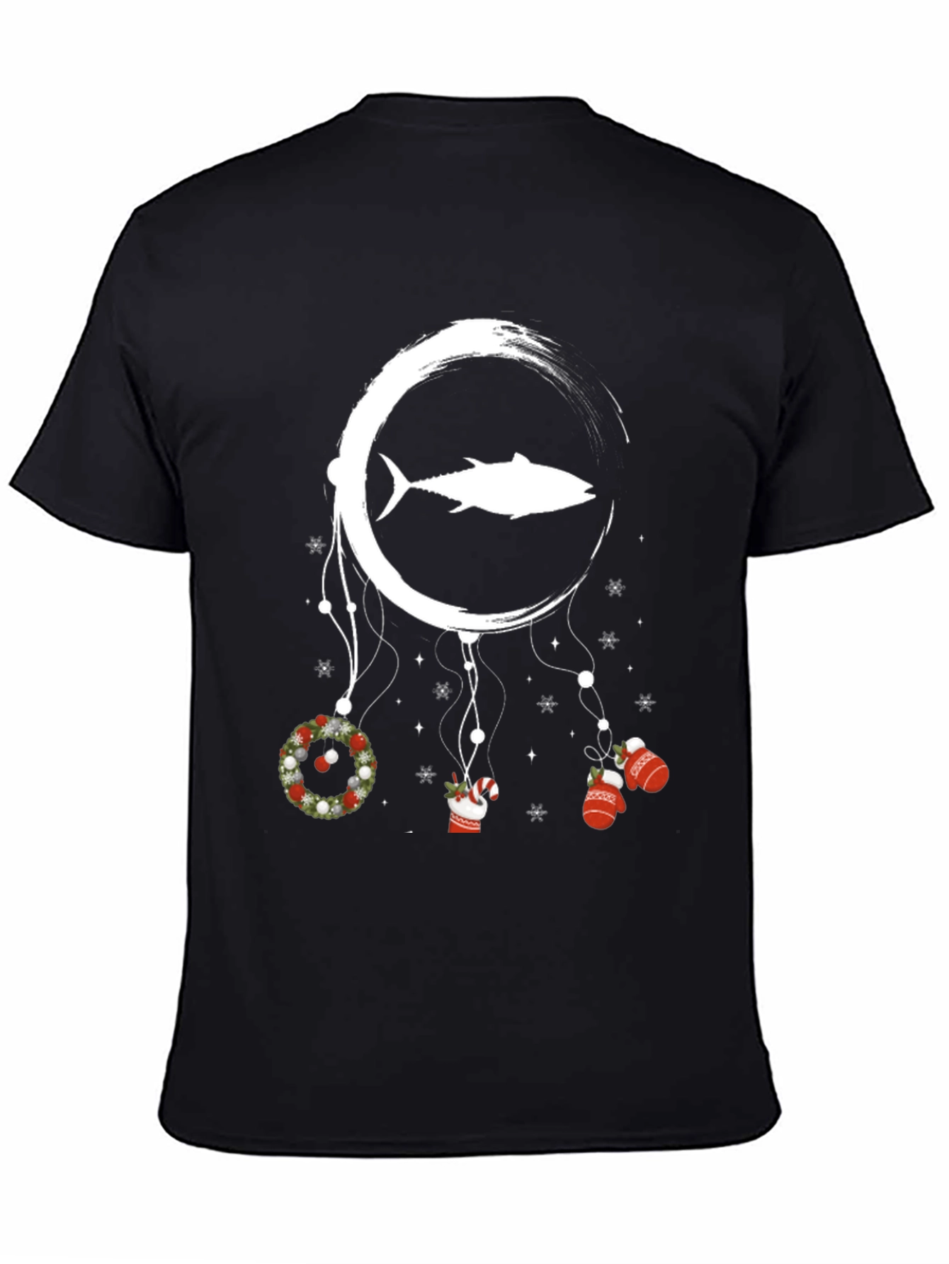 Tuna Christmas Dreamcatcher Black T-Shirt