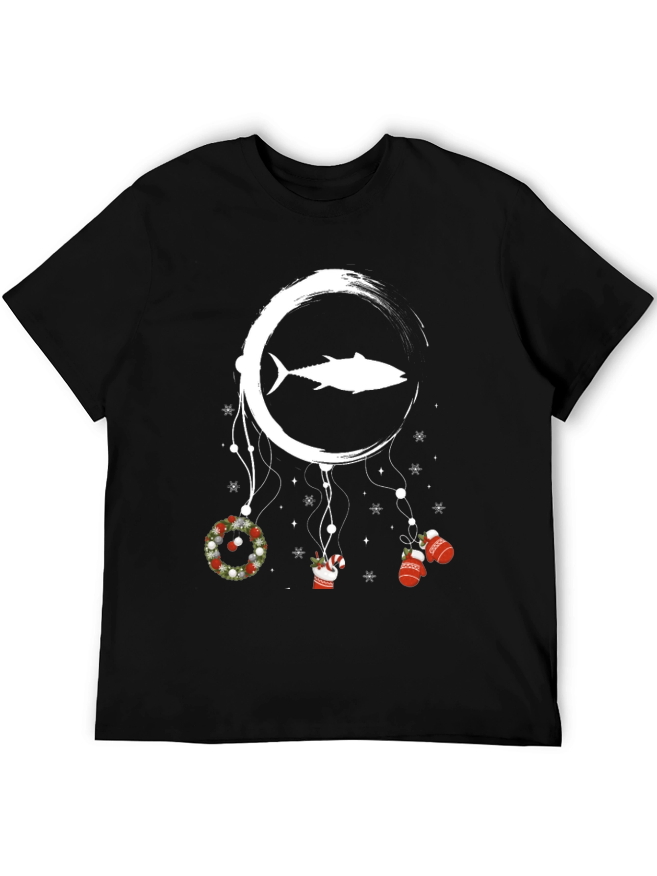 Tuna Christmas Dreamcatcher Black T-Shirt