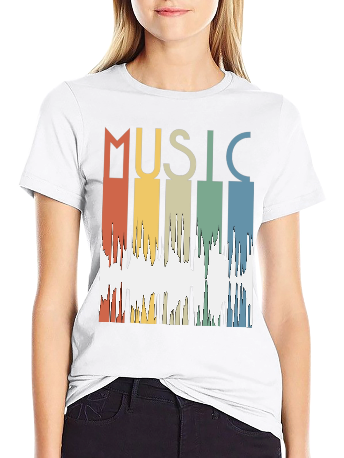 Retro Music Waveform Graphic Tee
