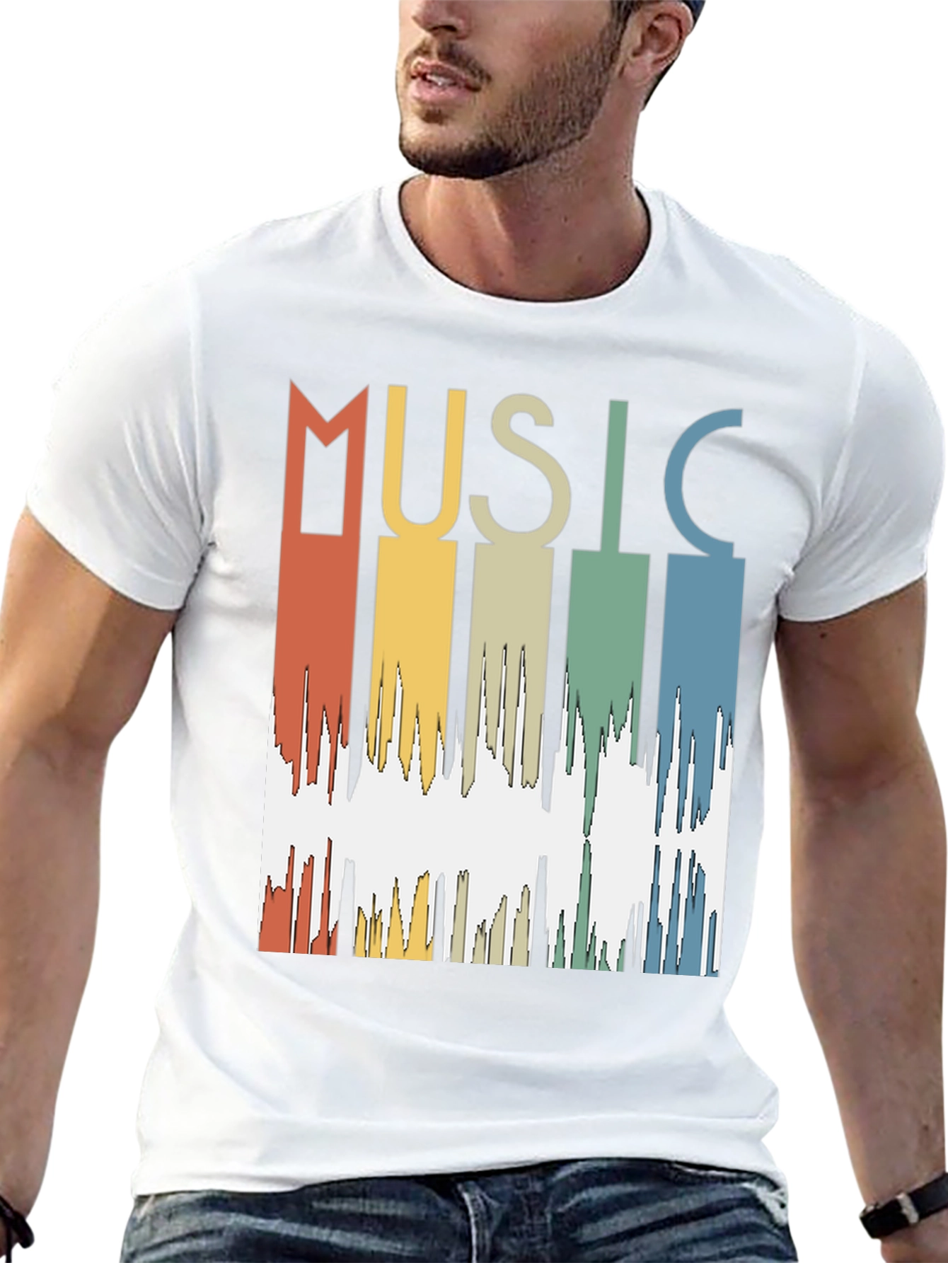 Retro Music Waveform Graphic Tee