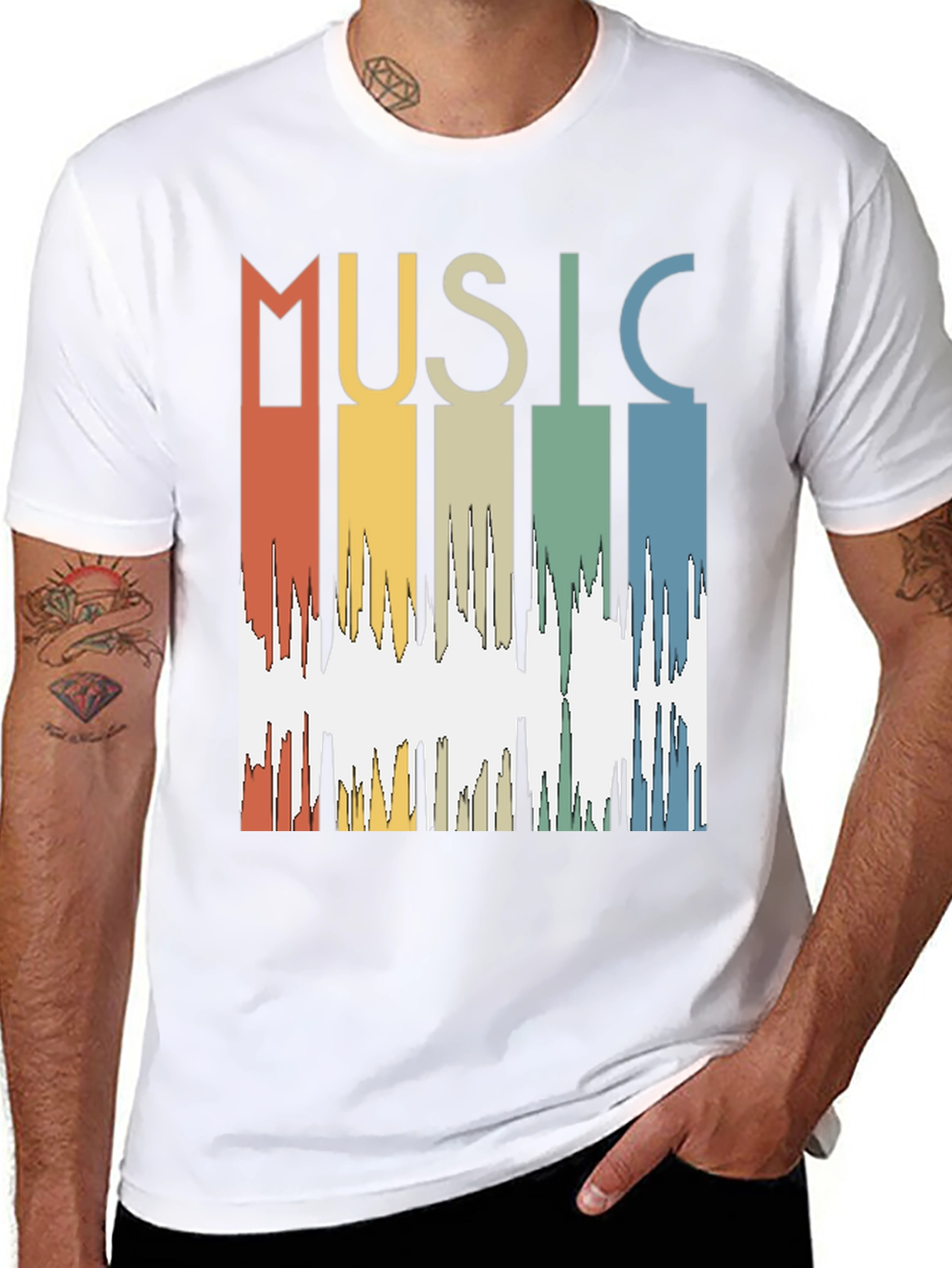 Retro Music Waveform Graphic Tee